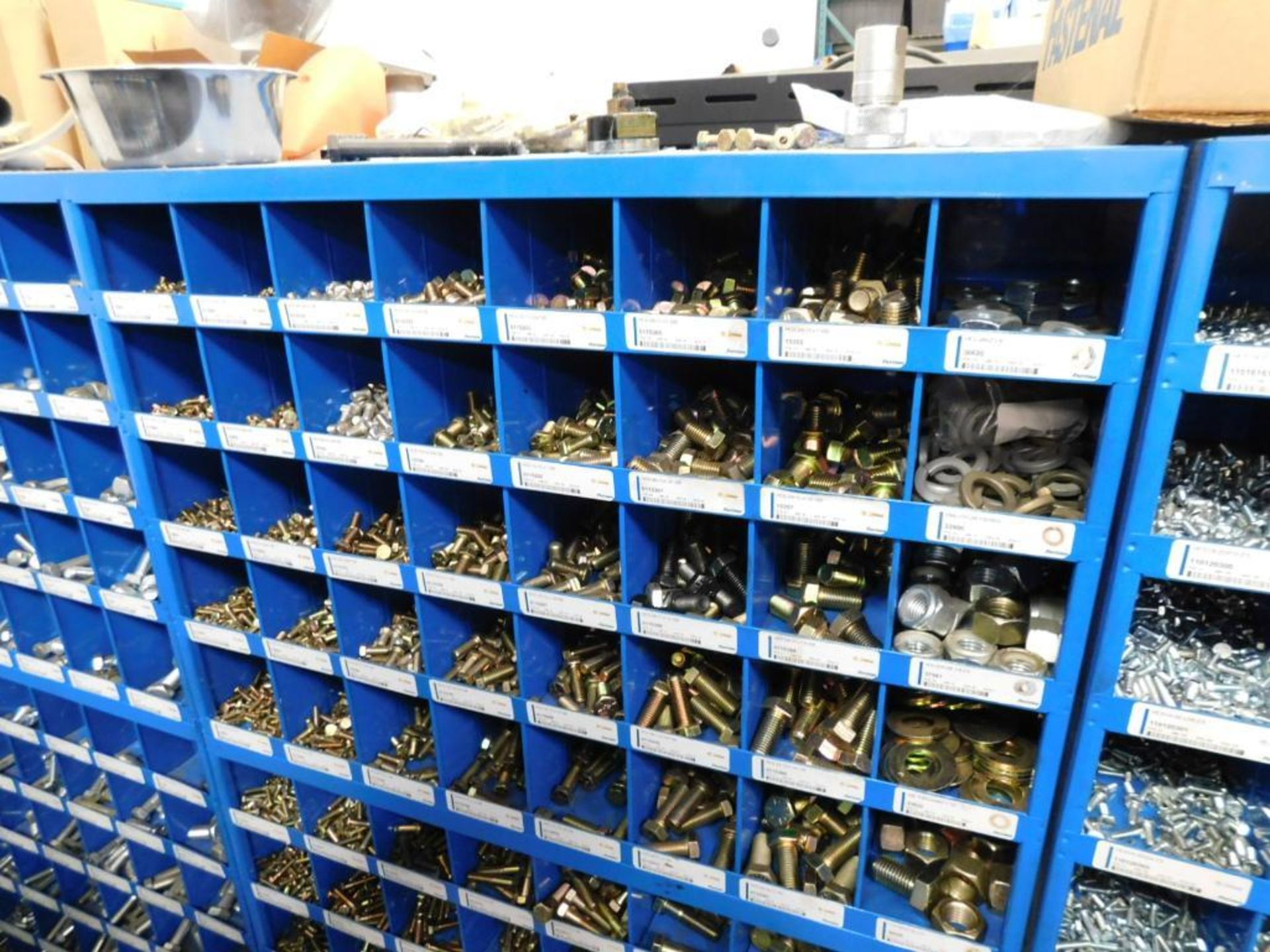 LOT: (5) Sections Fastenal Compartment Organizers w/Contents of Assorted Hardware, Bolts, Screws, et - Image 8 of 11