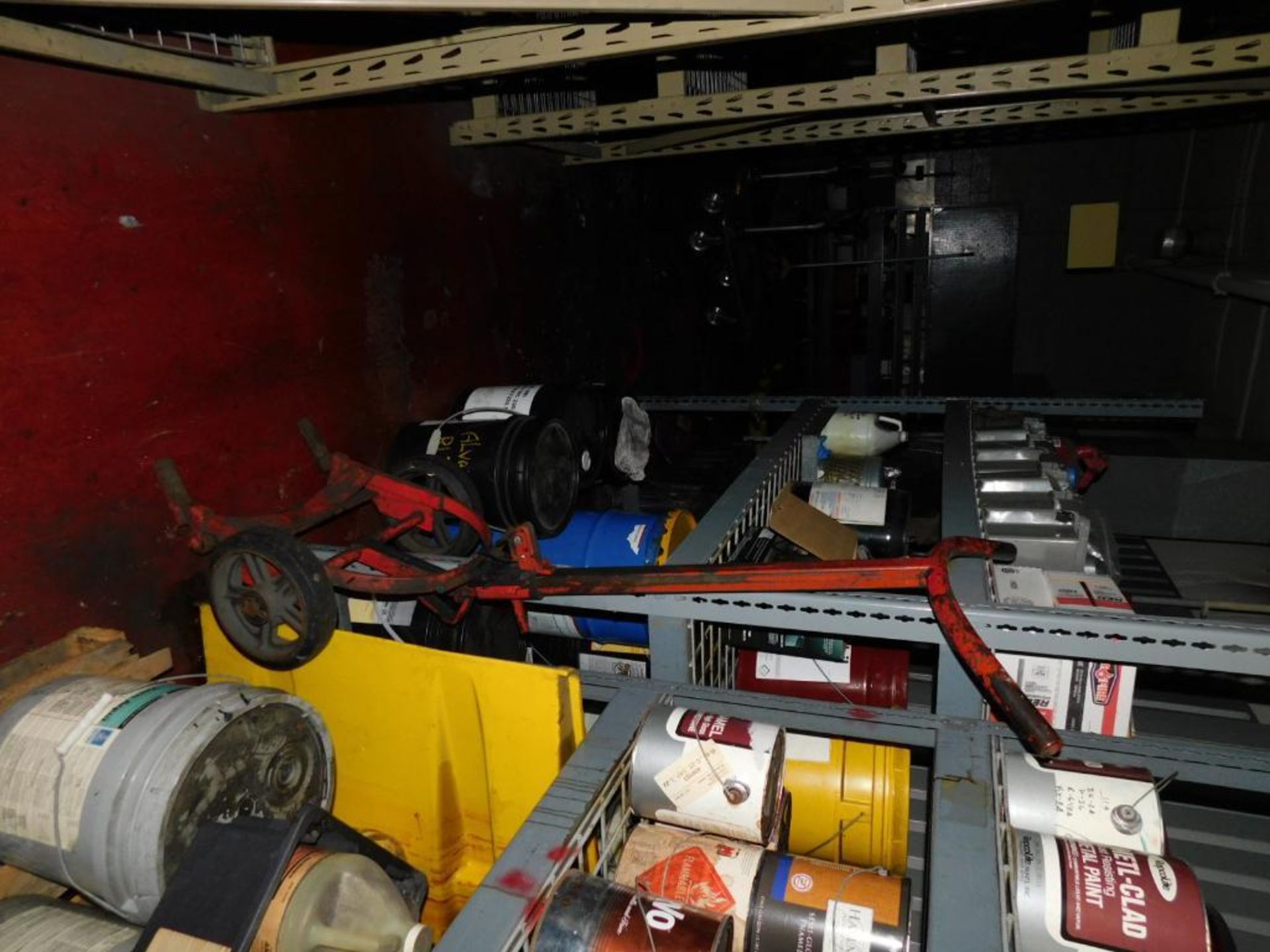 LOT: Contents of Back Paint Room: U-Line Barrel Cart, Dolly, 5-Drawer Craftsman Tool Box, (3) 8' x 8 - Image 15 of 16