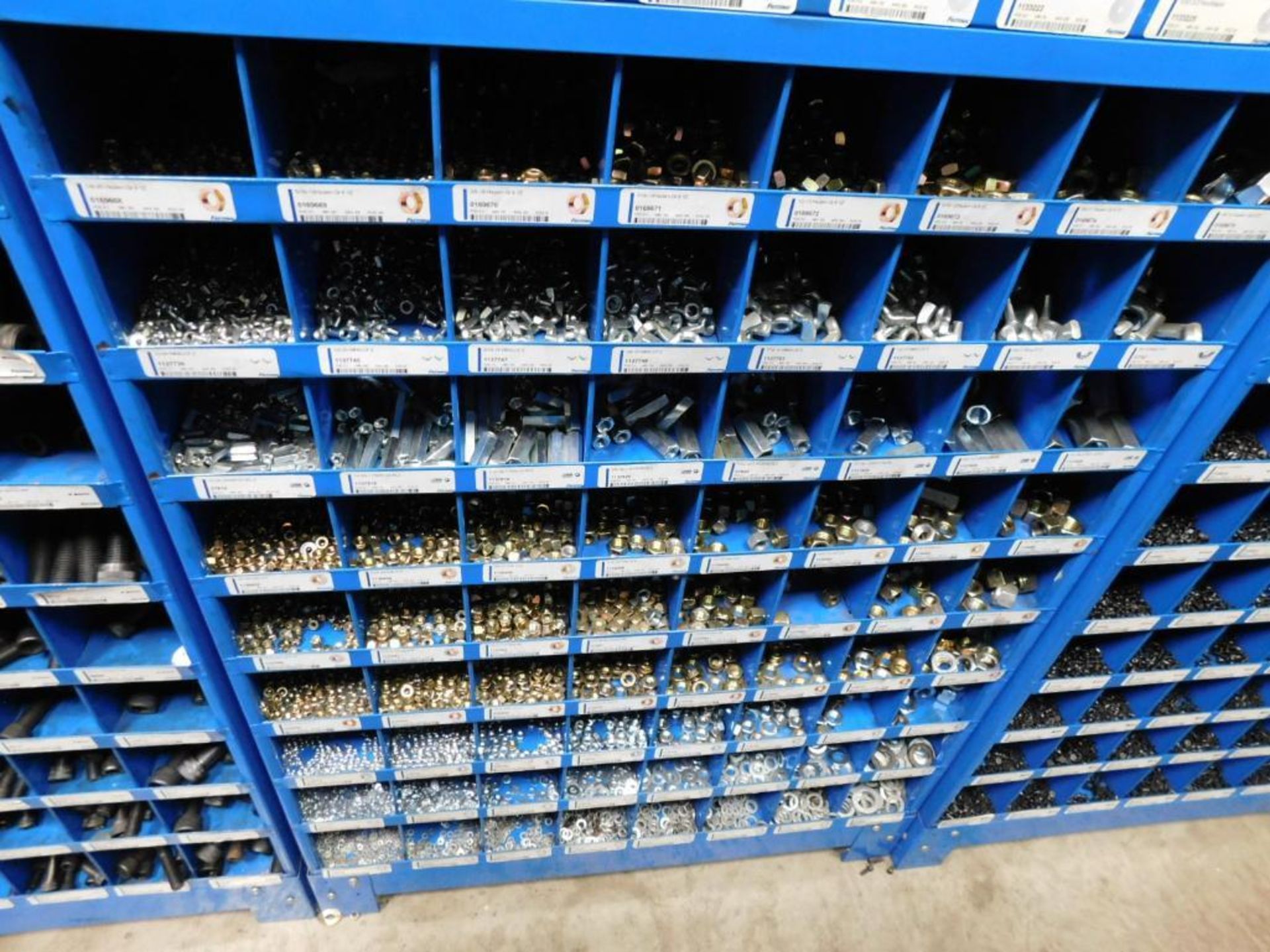 LOT: (5) Sections Fastenal Compartment Organizers w/Contents of Assorted Hardware, Bolts, Nuts, Wash - Image 7 of 11