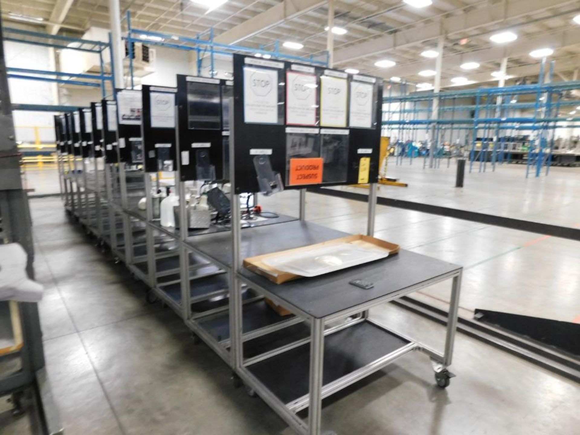 LOT: (11) 42" x 28" Rolling Aluminum Extrusion Tables - Image 3 of 3