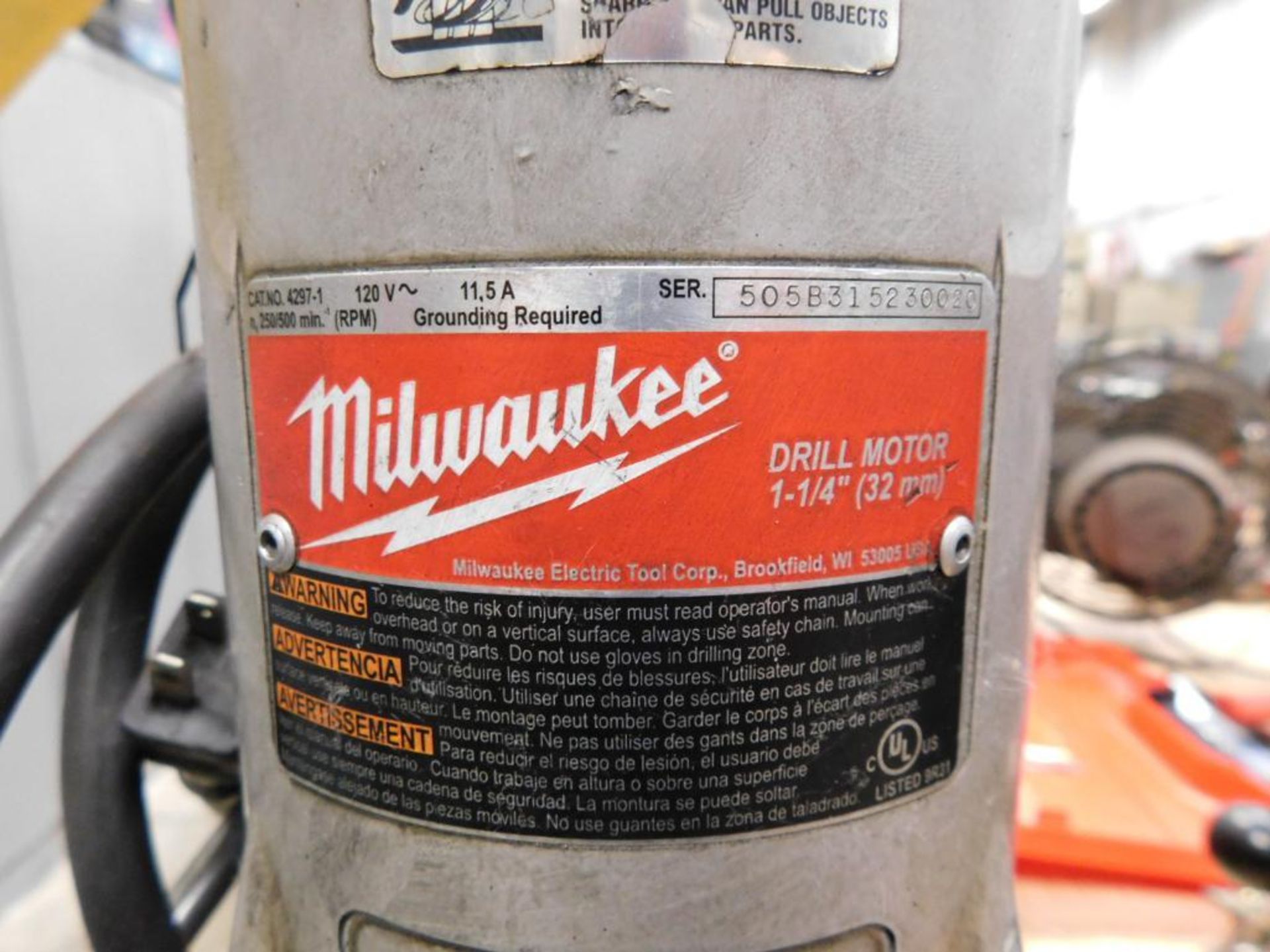 Milwaukee 1-1/4" Electromagnetic Drill Press - Image 4 of 4