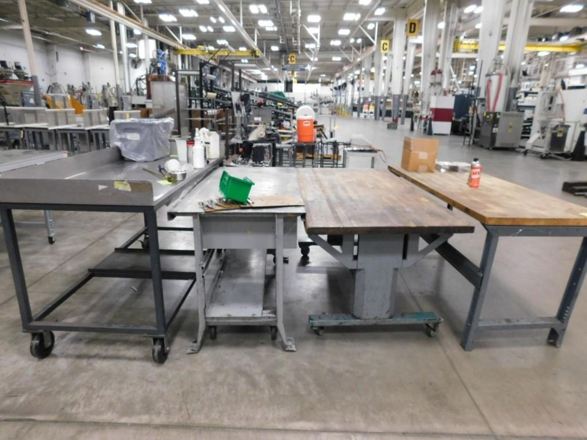 LOT: (1) 72" x 30" Maple Top Work Table, (1) 72" x 36" Rolling Maple Top Work Table, (1) 60" x 29" W - Image 2 of 3