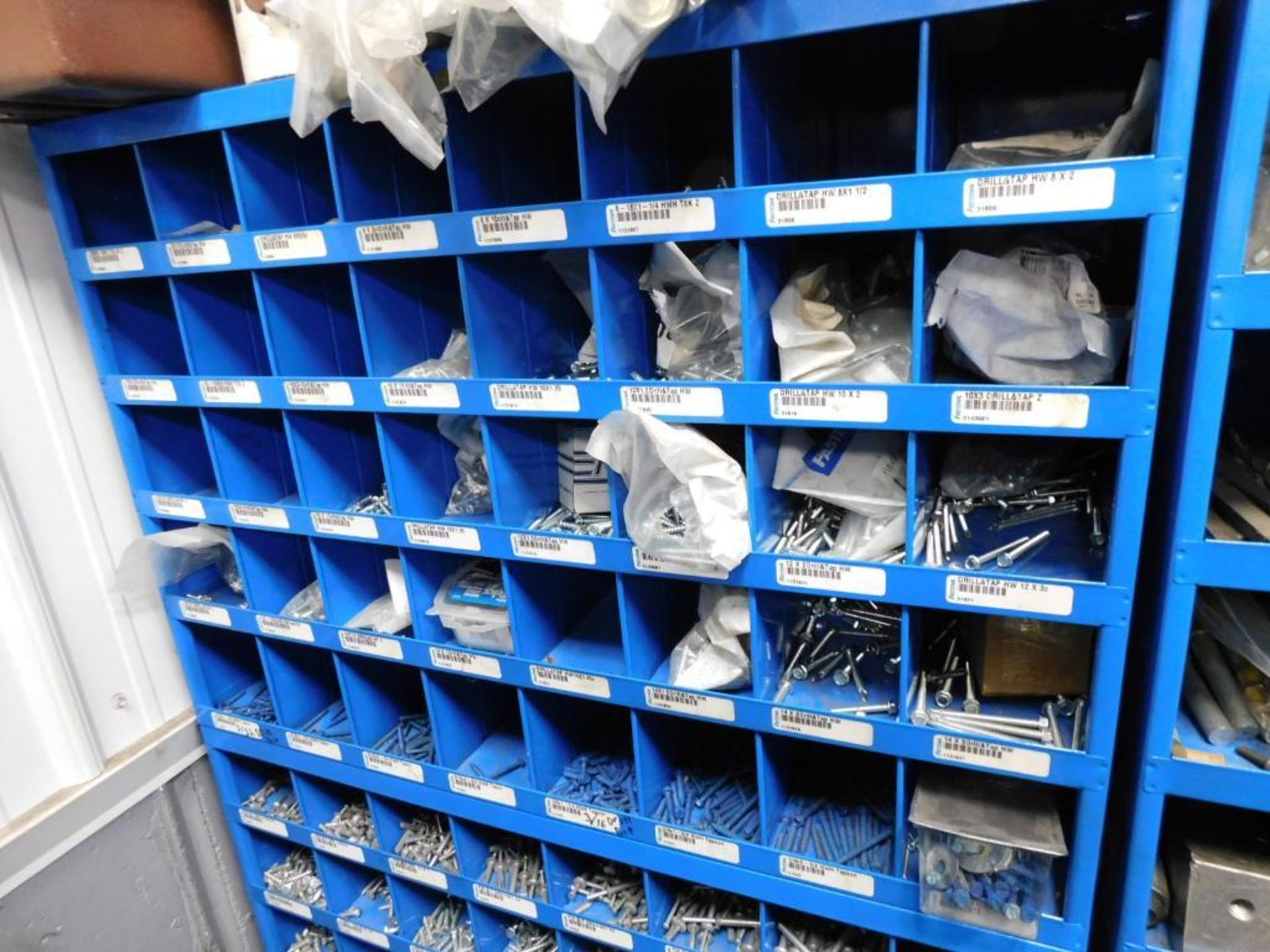 LOT: (7) Sections Fastenal Compartment Organizers w/Contents of Hardware, Plumbing, etc. - Image 13 of 15
