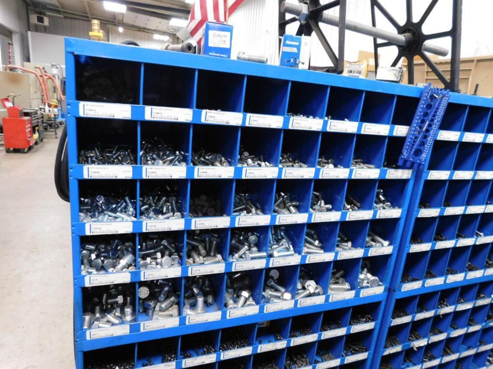 LOT: (5) Sections Fastenal Compartment Organizers w/Contents of Assorted Hardware, Bolts, Nuts, Wash - Image 2 of 11