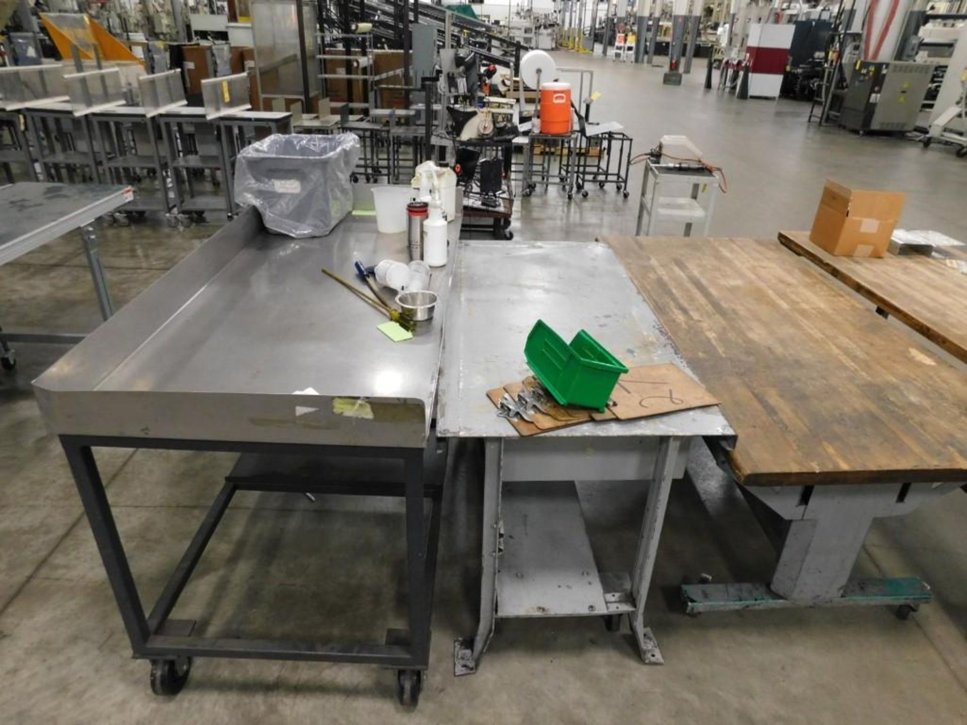 LOT: (1) 72" x 30" Maple Top Work Table, (1) 72" x 36" Rolling Maple Top Work Table, (1) 60" x 29" W - Image 3 of 3