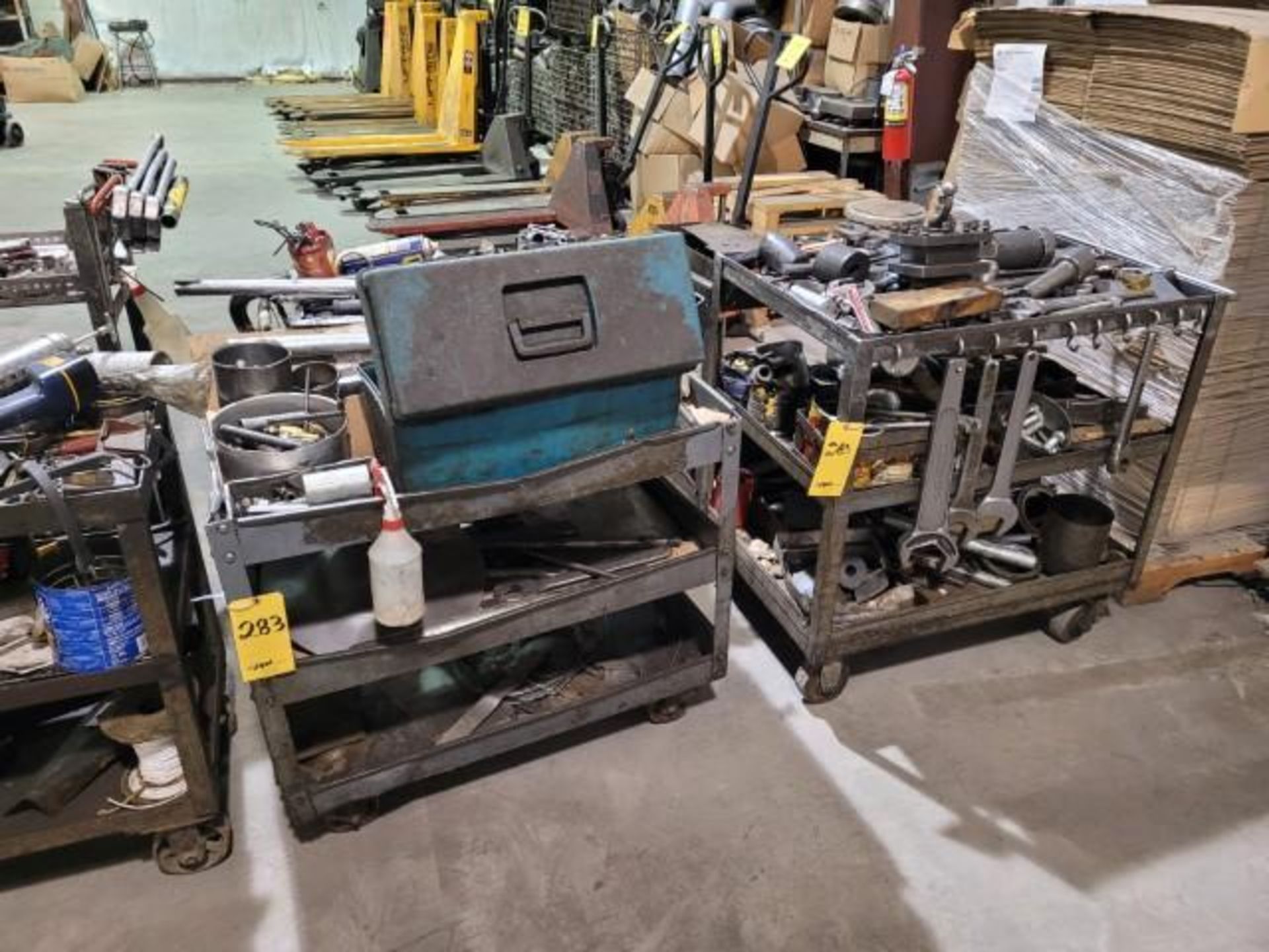 LOT: (6) Utility Carts w/ Hand Tools Consisting of: Sockets, Wrenches, Tool Boxes, Handles, Nuts, Bo - Image 2 of 5