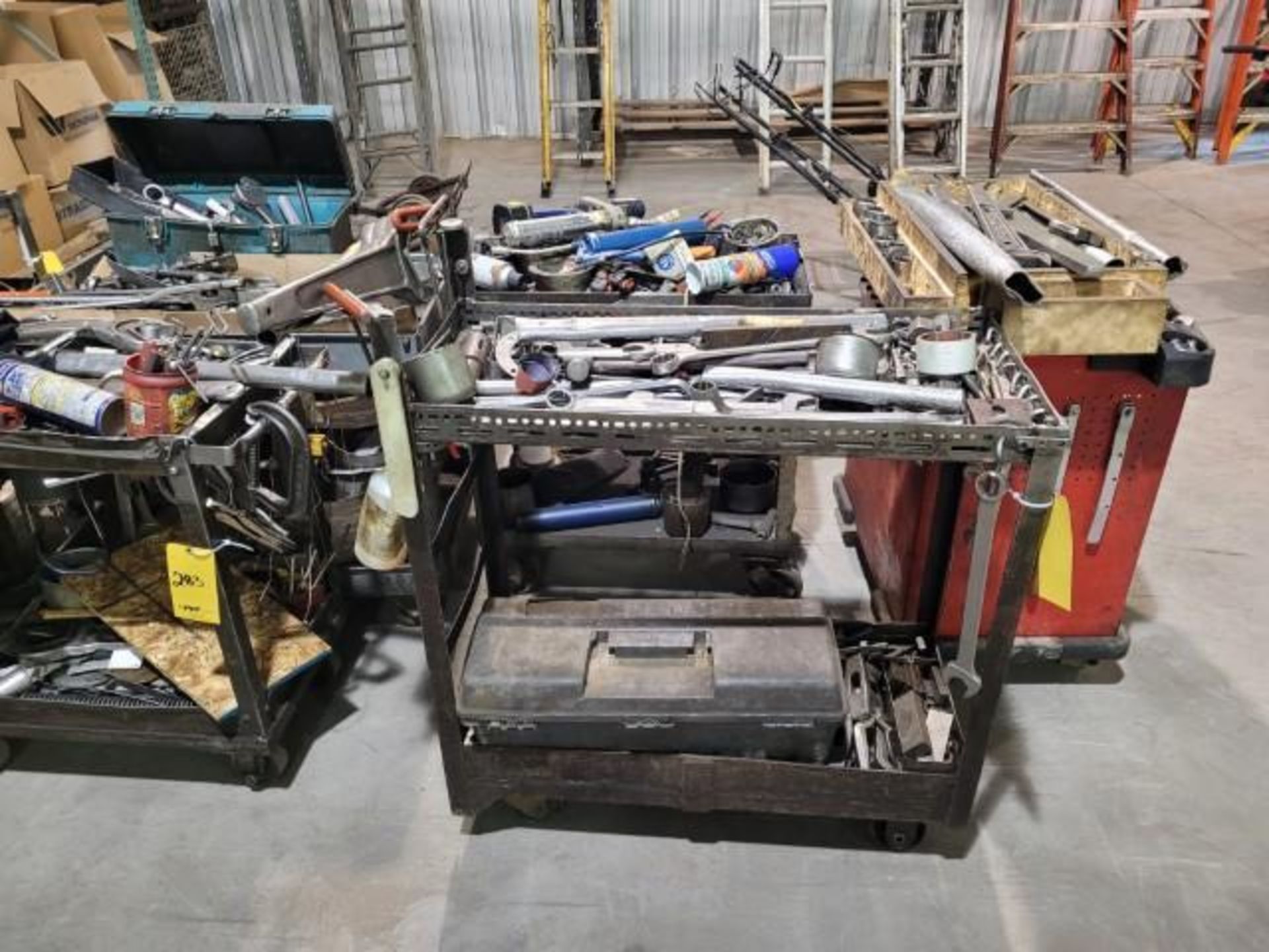 LOT: (6) Utility Carts w/ Hand Tools Consisting of: Sockets, Wrenches, Tool Boxes, Handles, Nuts, Bo - Image 5 of 5