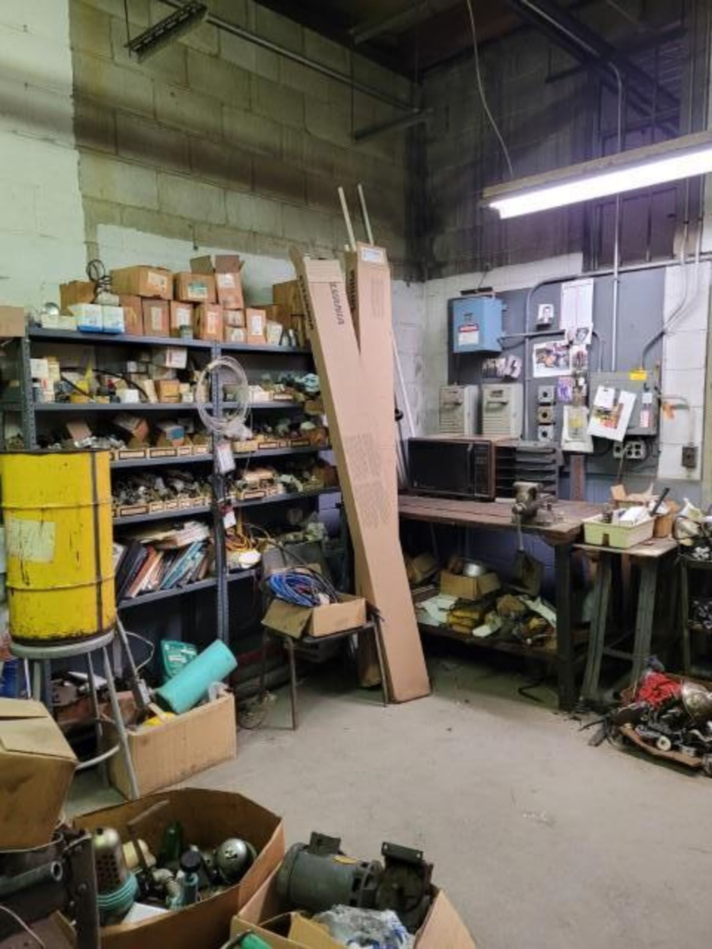 LOT: of Assorted Machine Supplies Consisting of: Cabinets, Motors, Clamps, Nuts, Bolts, Fasteners, D - Image 5 of 9