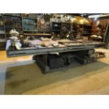 Approximately 15' x 4' Steel Workbench w/ 4" Table Vise