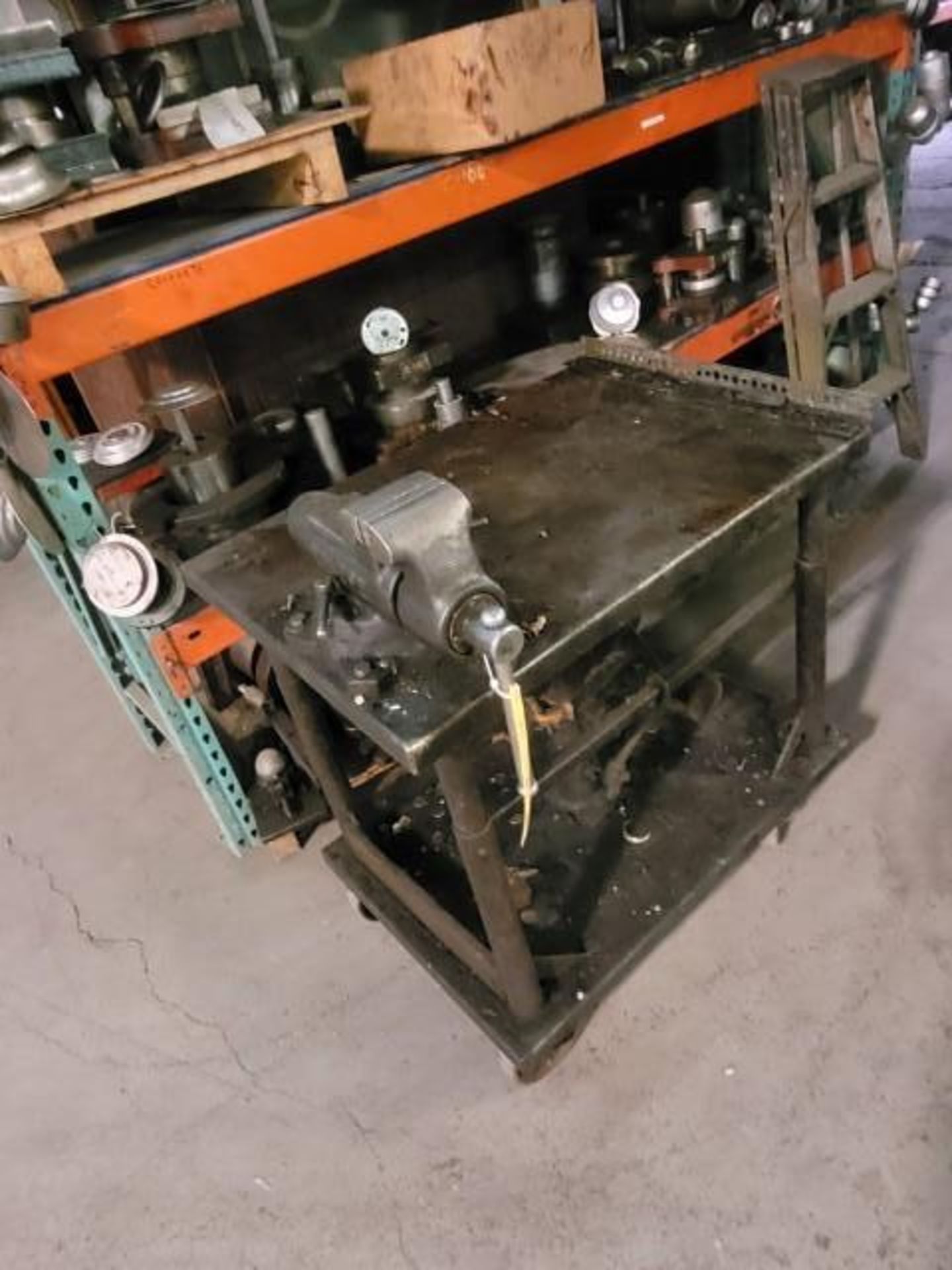 Metal Die Lift Cart, Approx Machine Size: 39" x 29" x 43", w/ Wilton 4" Table Vise - Image 2 of 5