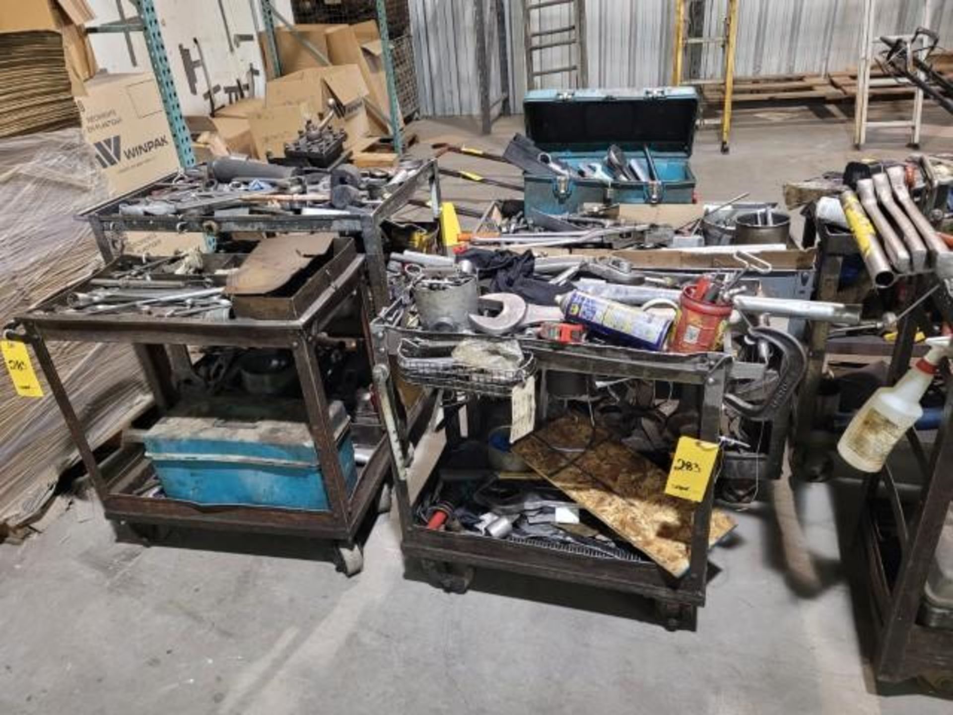 LOT: (6) Utility Carts w/ Hand Tools Consisting of: Sockets, Wrenches, Tool Boxes, Handles, Nuts, Bo - Image 4 of 5