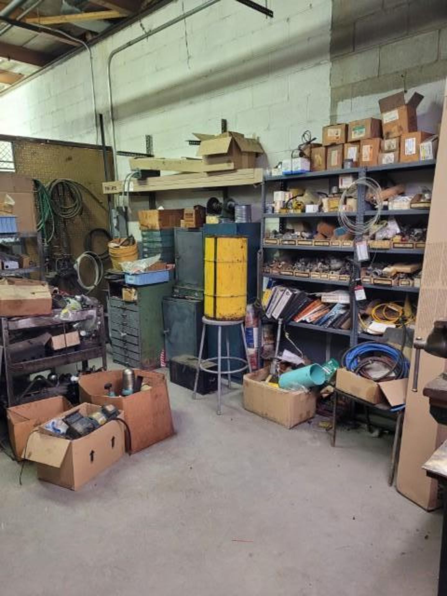 LOT: of Assorted Machine Supplies Consisting of: Cabinets, Motors, Clamps, Nuts, Bolts, Fasteners, D - Image 7 of 9