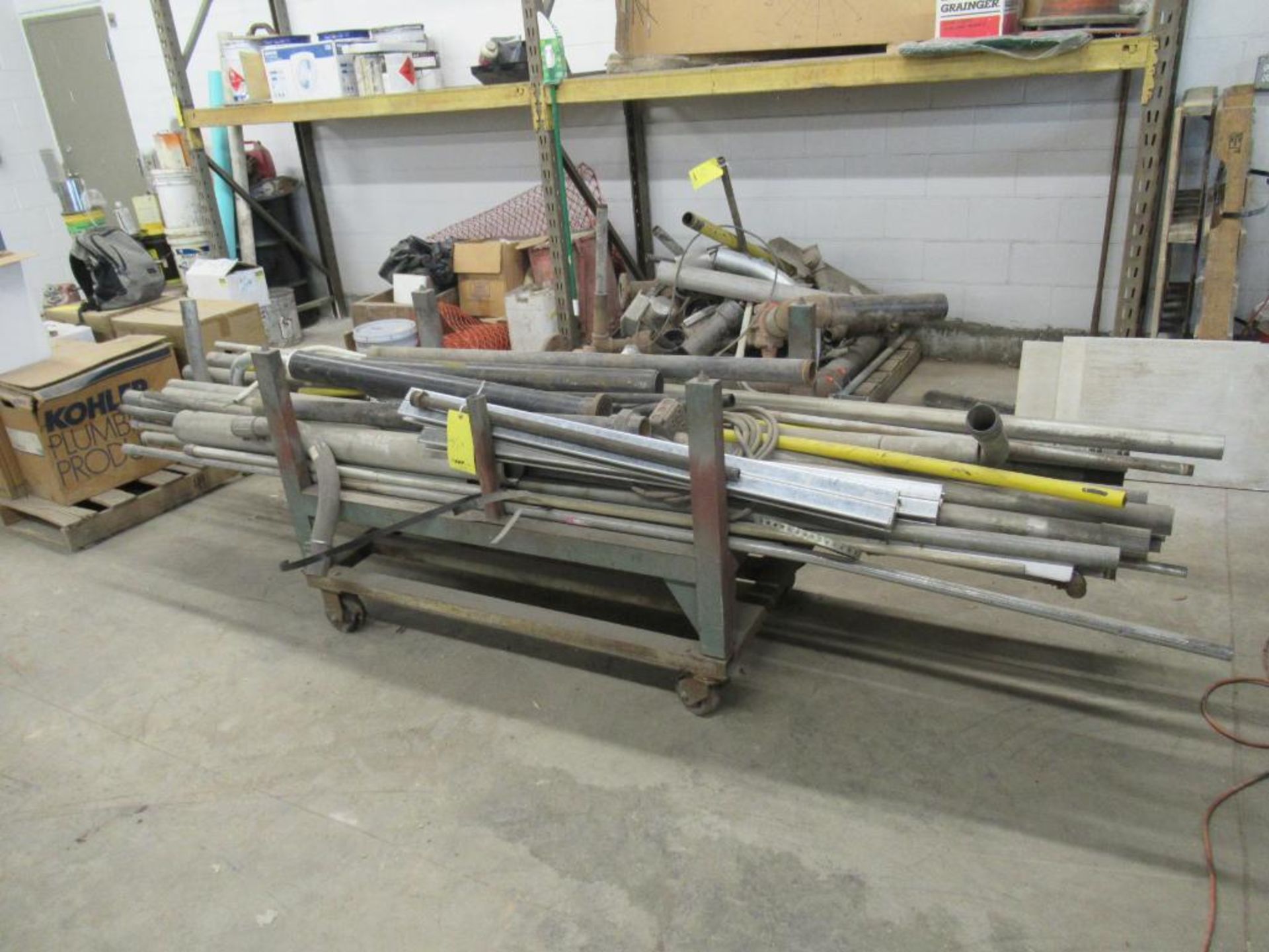 LOT: (2) Wire Baskets w/Wire, (1)w/Metal on Pallet, Rolling Carts - Image 3 of 4