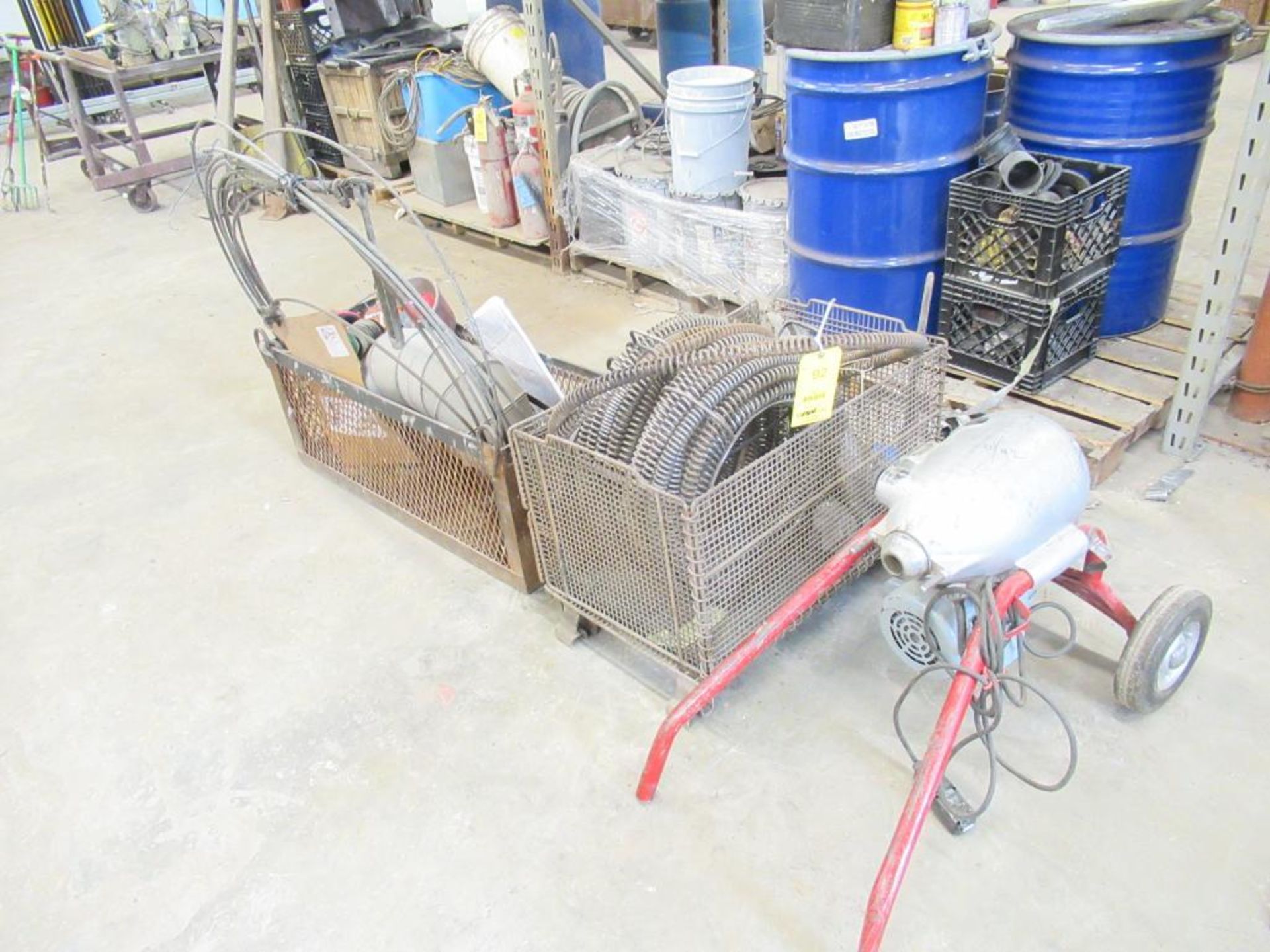 LOT: Ridgid-Kollmann KIM1500 Power Rodder, Rodding Snake, Wire Basket