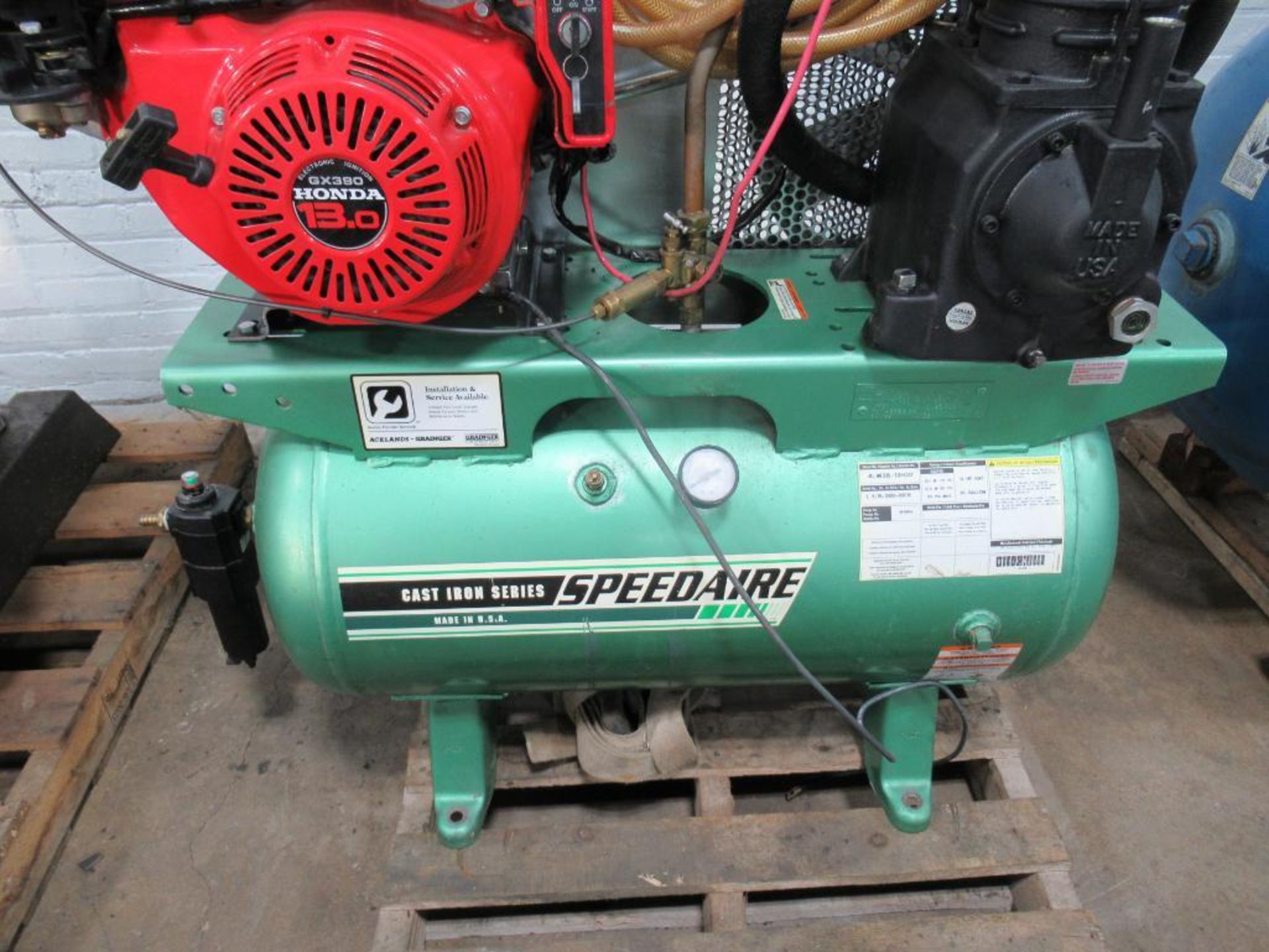 Speed Aire 4LW/13H30 13 HP Gasoline Air Compressor, 30 Gallon Horizantal TankS, /N L615200000016 - Image 3 of 6