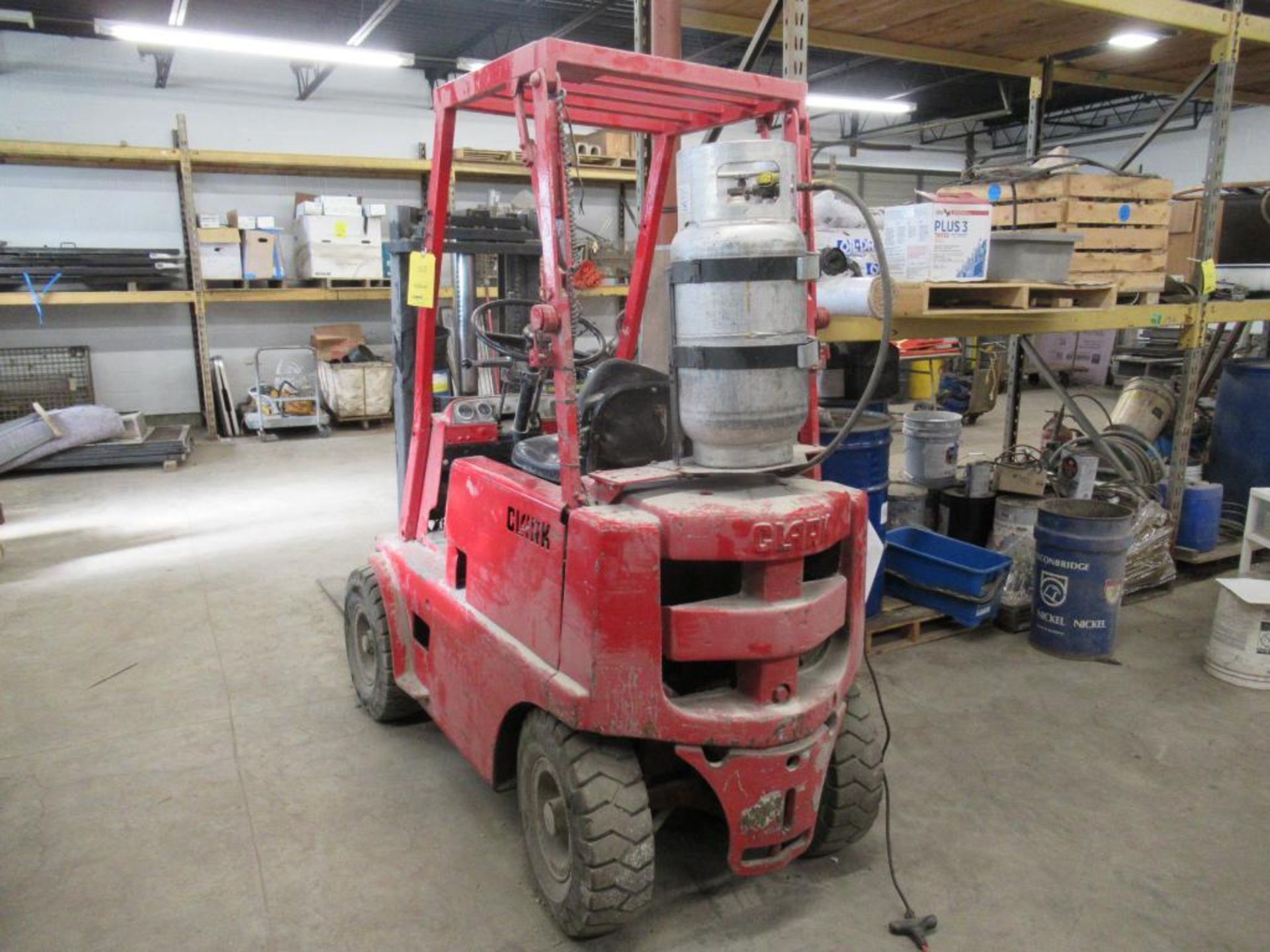 Clark 3000 lb. LP Fork Lift, Pnuematic Tires, 8525 Hours Indicated - Image 2 of 5