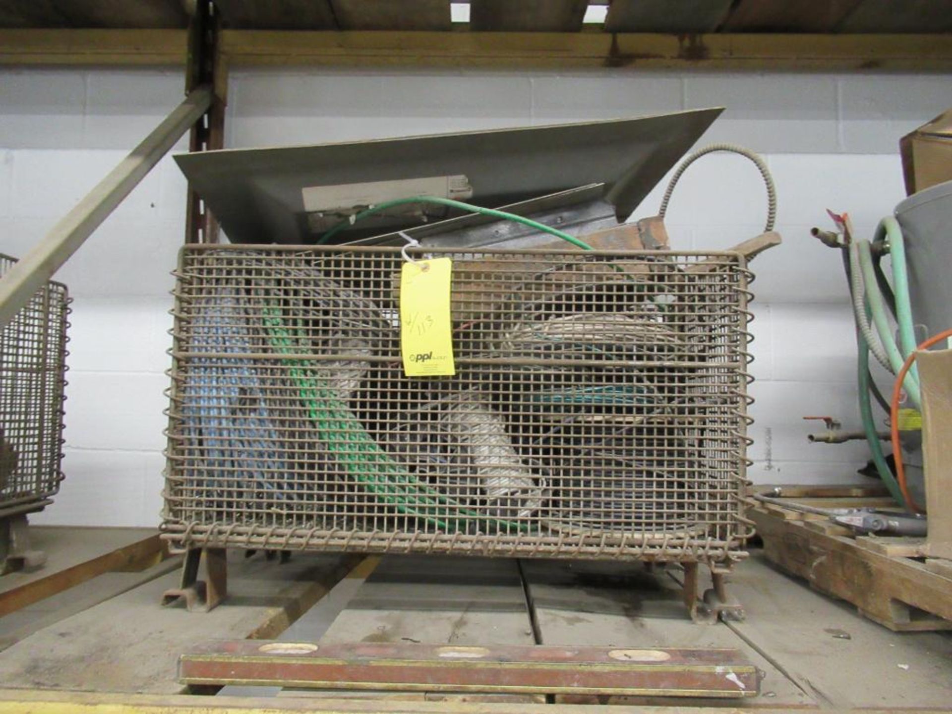 LOT: (2) Wire Baskets w/Wire, (1)w/Metal on Pallet, Rolling Carts - Image 2 of 4