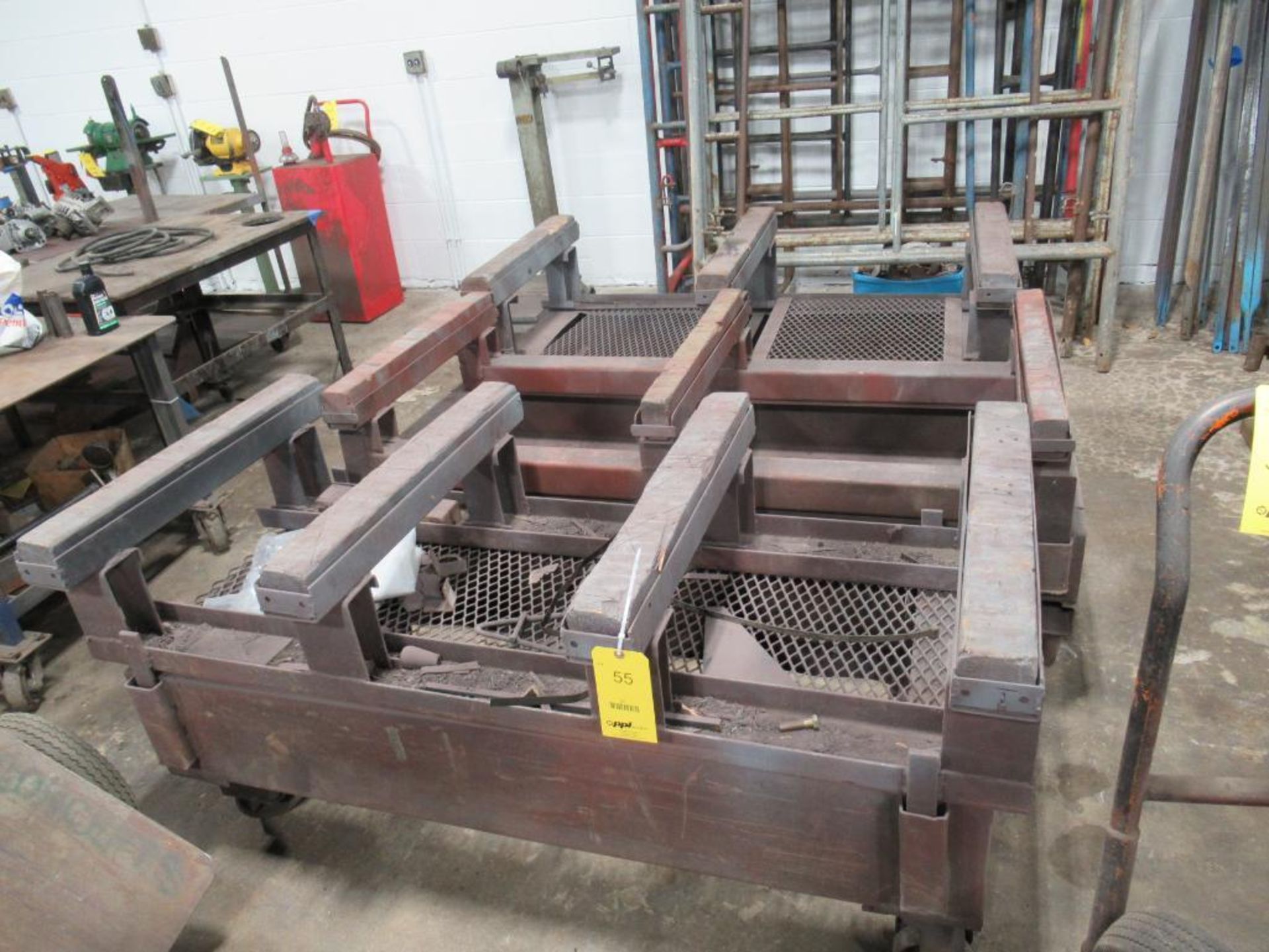 LOT: (3) Heavy Duty Steel Material Carts, 63" L x 25" W x 30" H