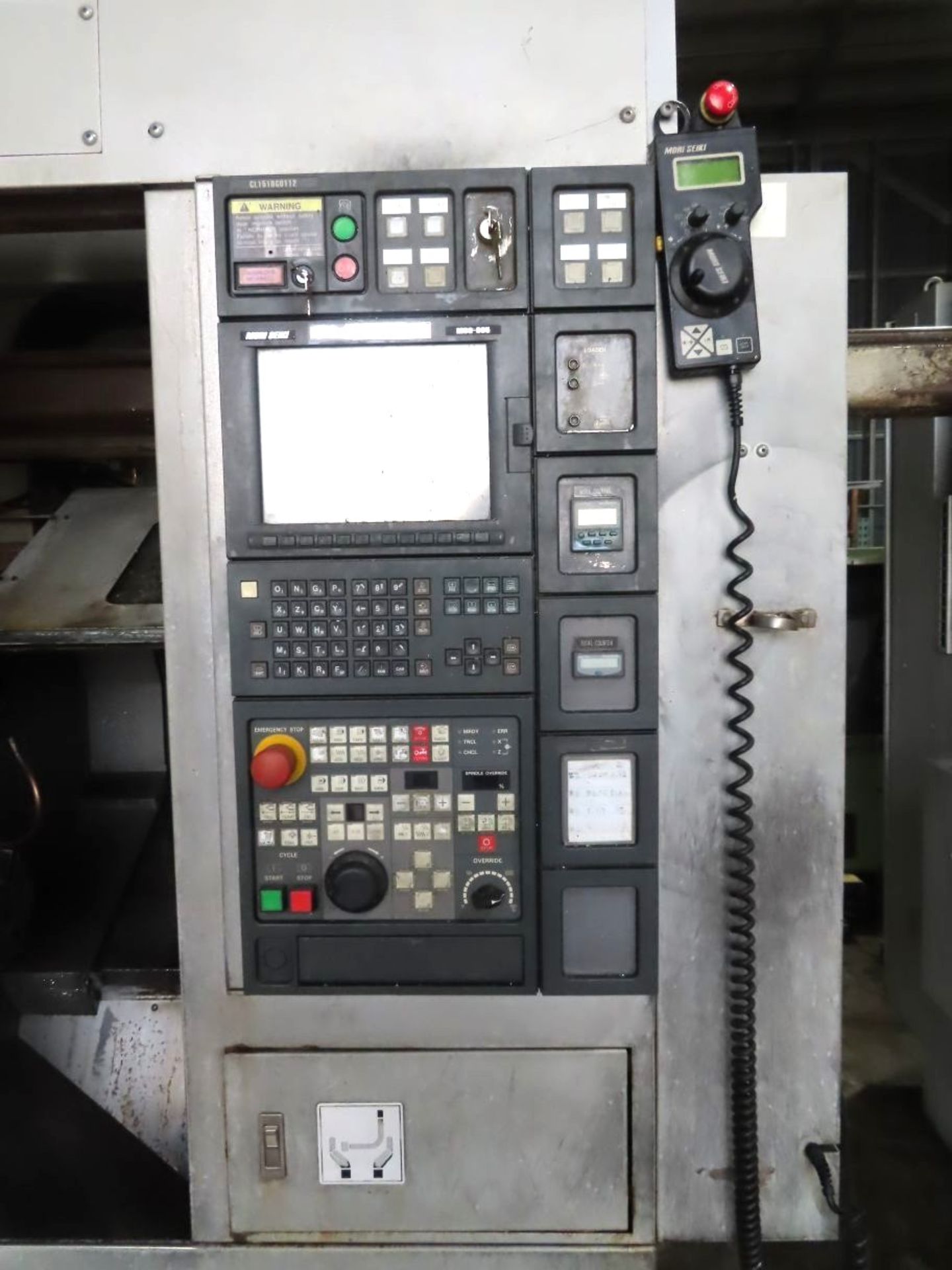 Mori Seiki CL-1500 CNC Chucking Lathe with Robotic Load/unloader and Parts Stocker New 2002, - Image 8 of 21