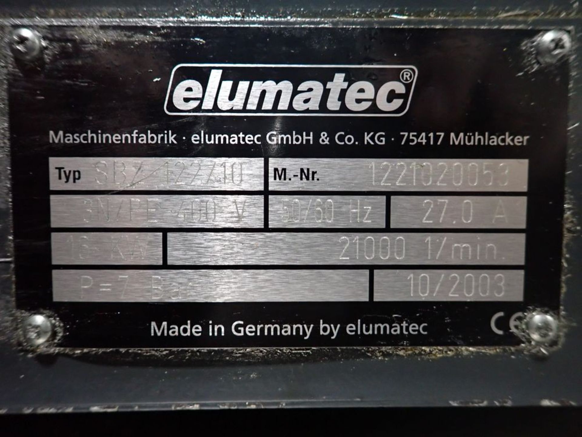 ELUMATEC SBZ-122/10 CNC PROFILE MACHINING CENTER/ROUTER, S/N 1221020053, NEW 2003 - Image 12 of 13
