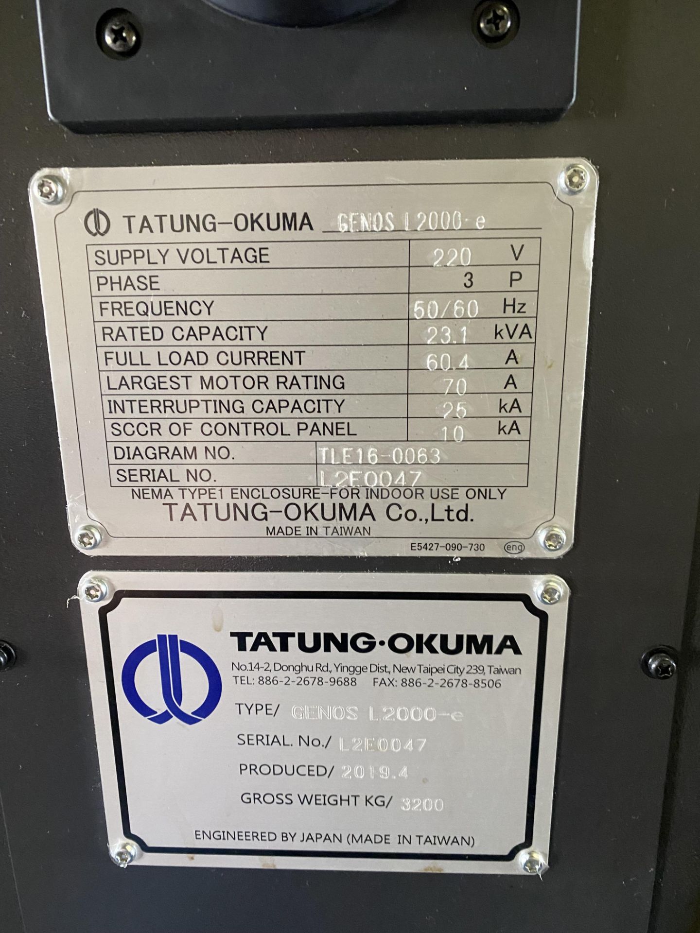 Okuma L2000E CNC Lathe New 2019 - Image 9 of 9