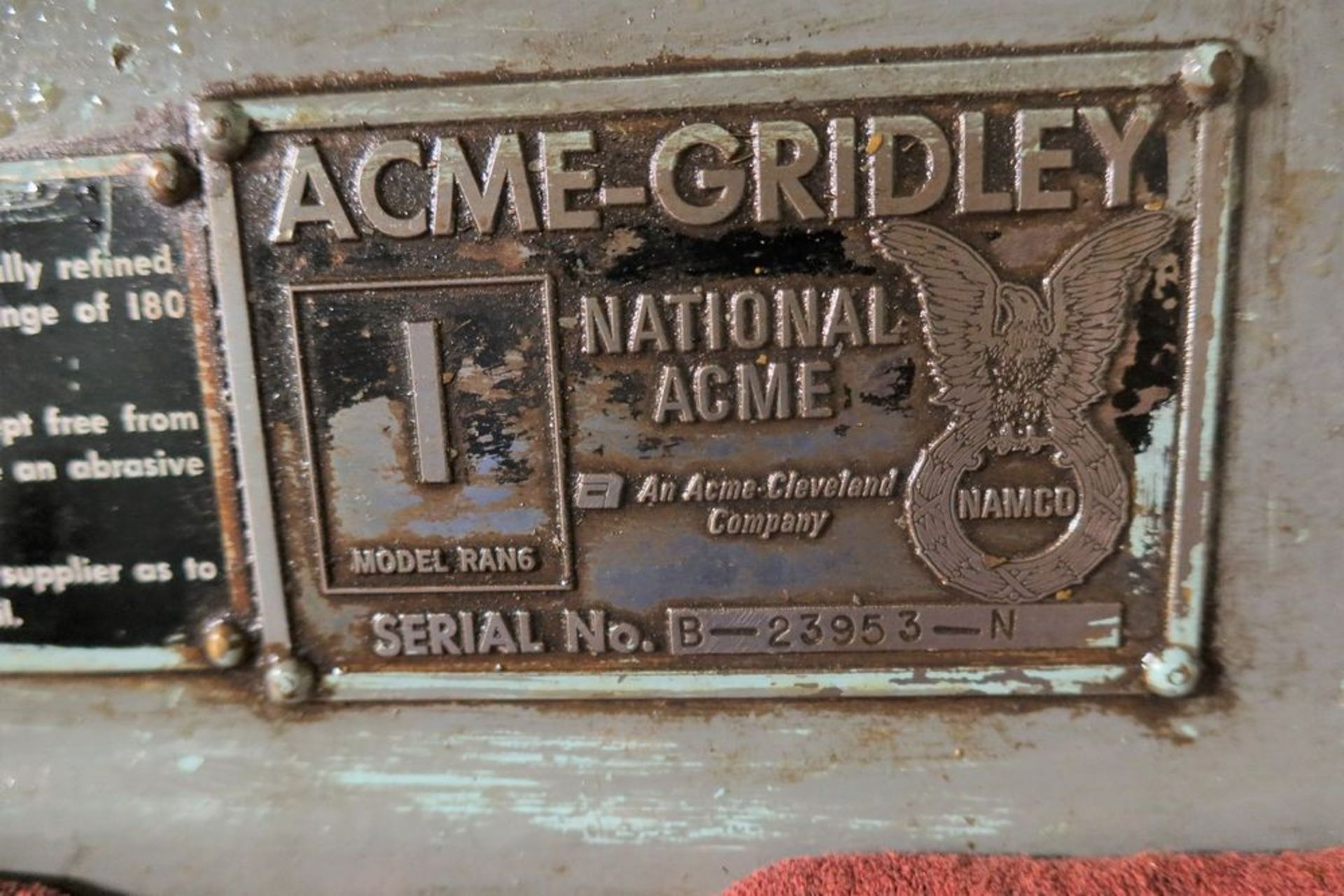 1" NATIONAL ACME RAN-6 6-SPINDLE AUTOMATIC BAR SCREW MACHINE, S/N B23953-N - Image 5 of 5