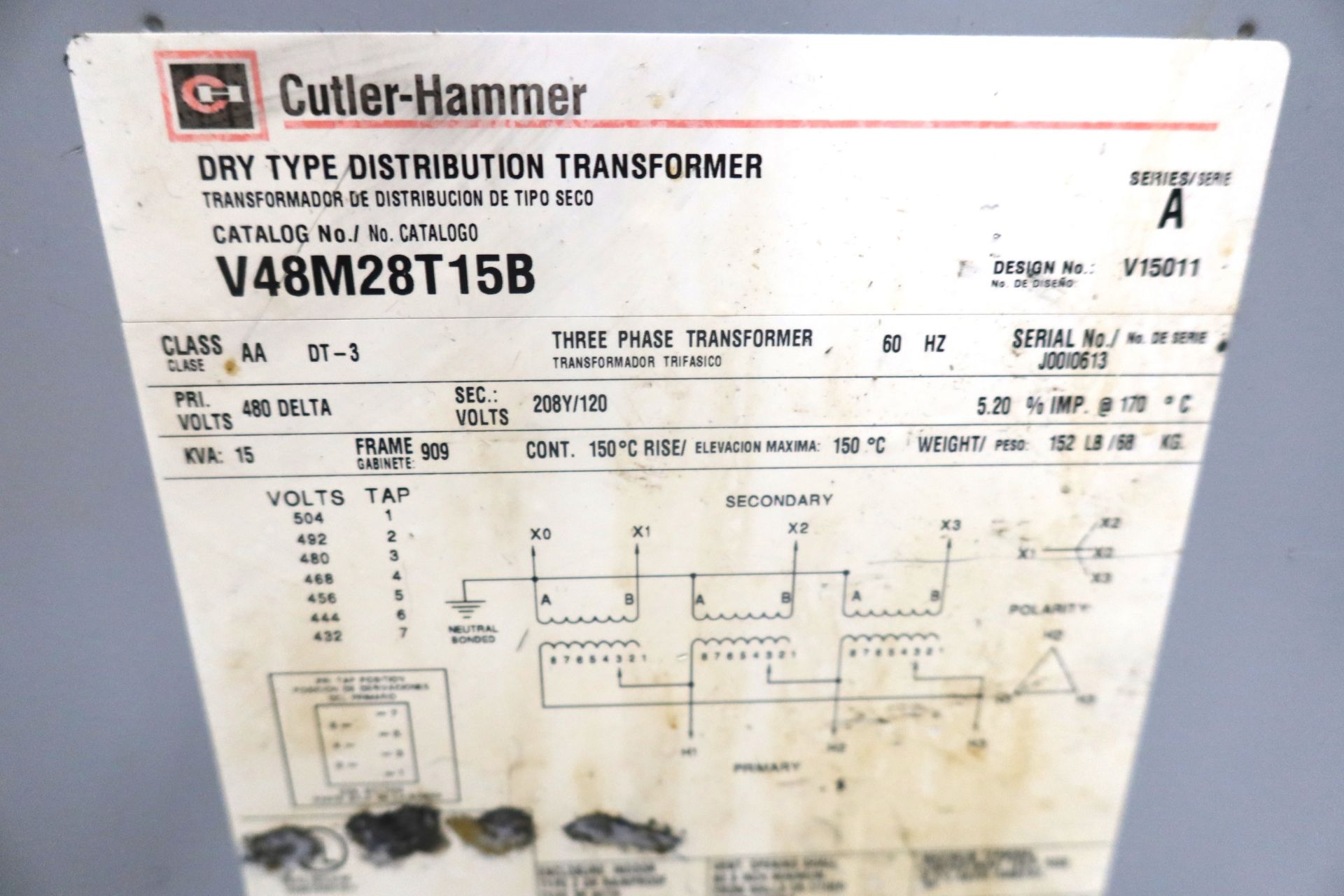 Cutler Hammer 15 KVA Transformer - Image 2 of 2