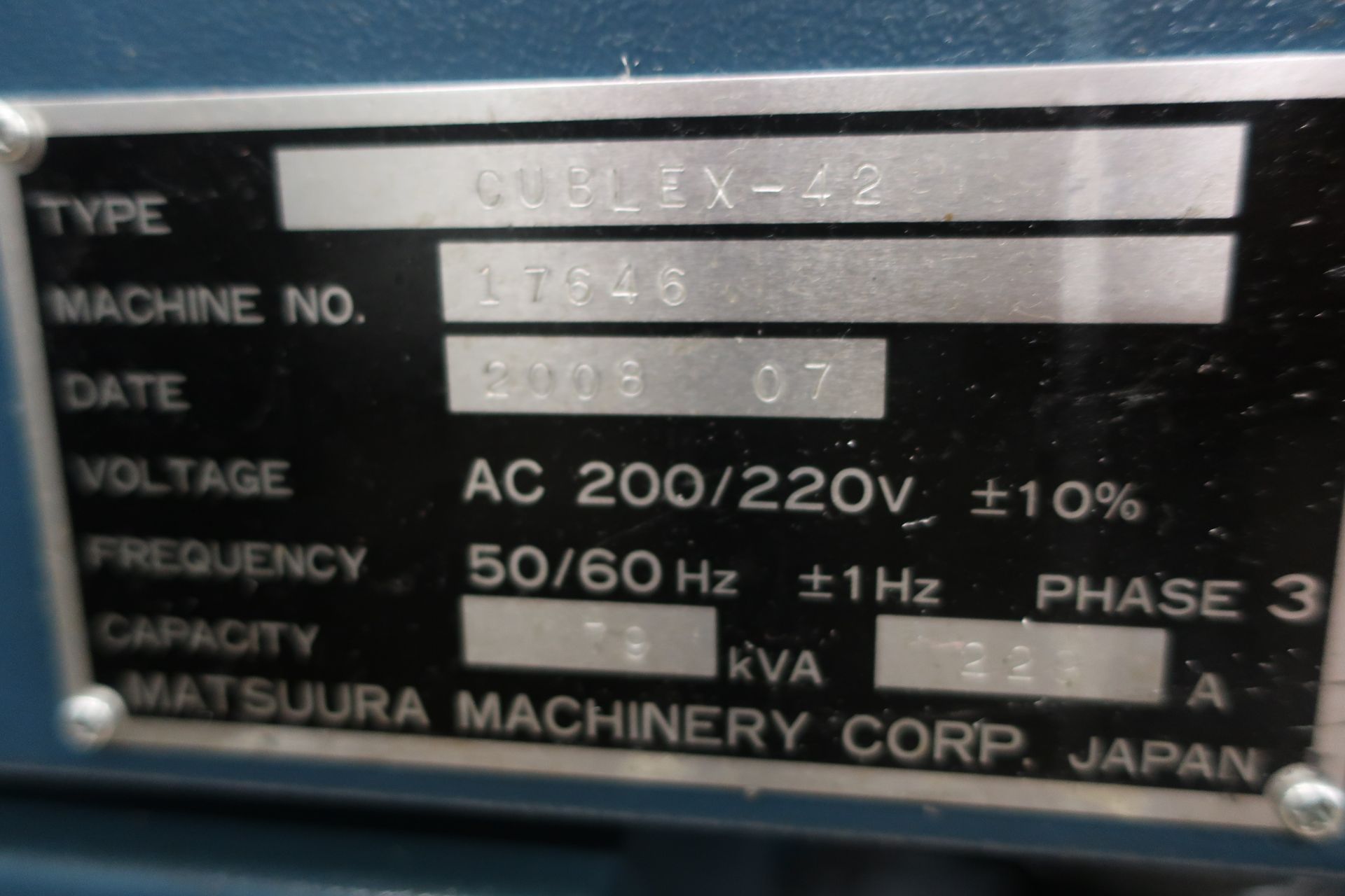 MATSUURA CUBLEX-42 CP24 5-AXIS CNC MACHINING CENTER, SN 17646, NEW 2008 - Image 23 of 25