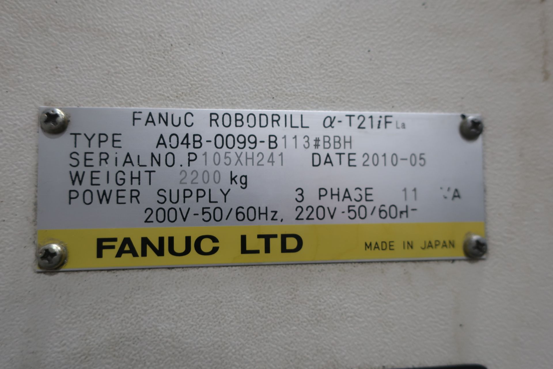 2010 Fanuc Robodrill Alpha T21iFLA CNC Long Bed Drill Tap Vertical Machining Center, S/N P105XH241 - Image 15 of 15