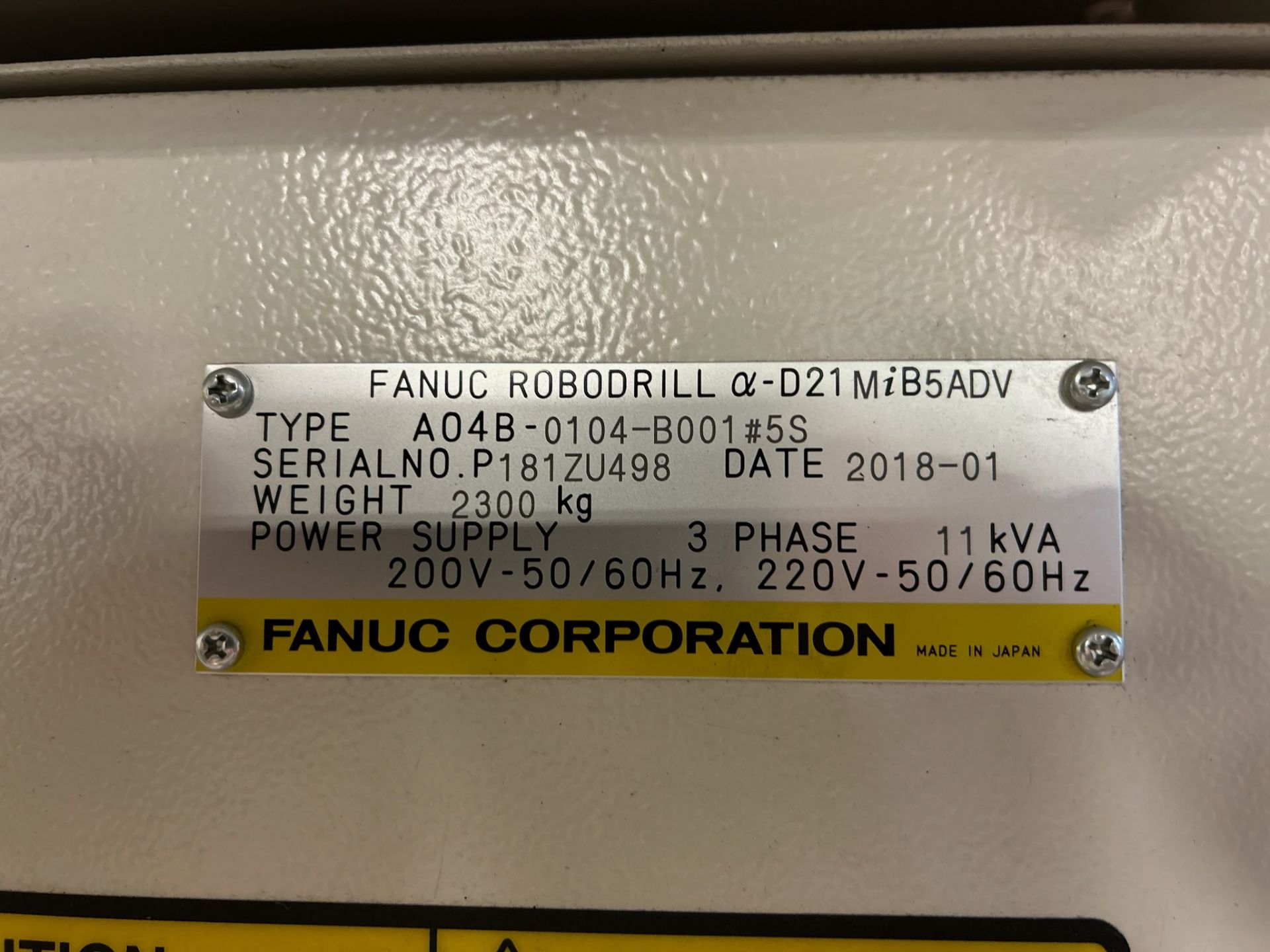 2018 Fanuc Robodrill Model Alpha D21MiB5 ADV 5-Axis Ready Drill and Tap Center - Image 8 of 8