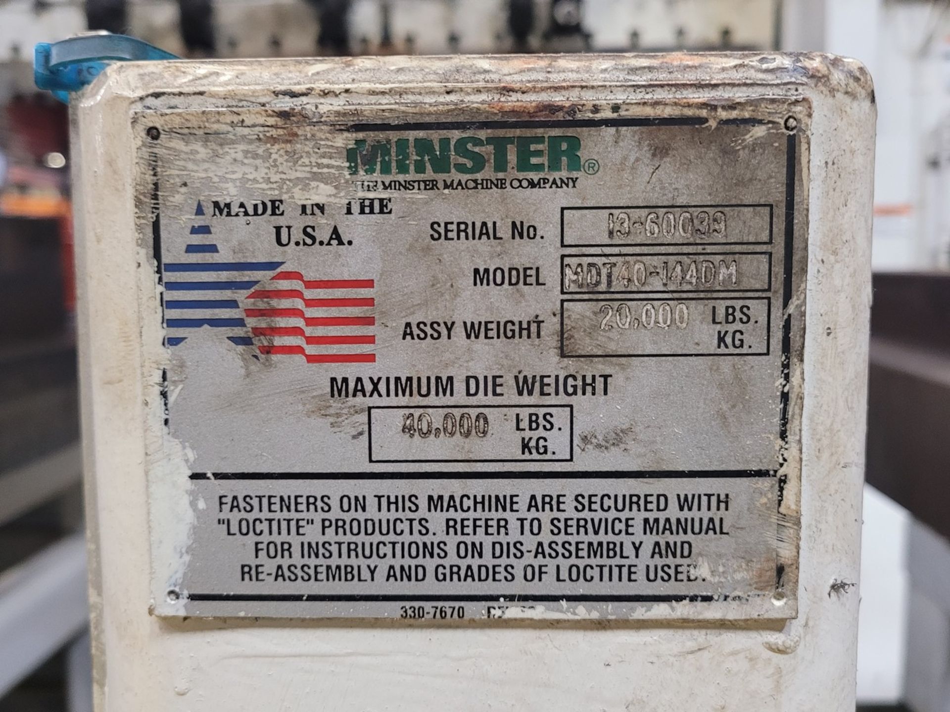 2000 Minster E2-1000-144 1000-Ton Straight Side Press with Minster Bolster Transfer System - Image 11 of 20