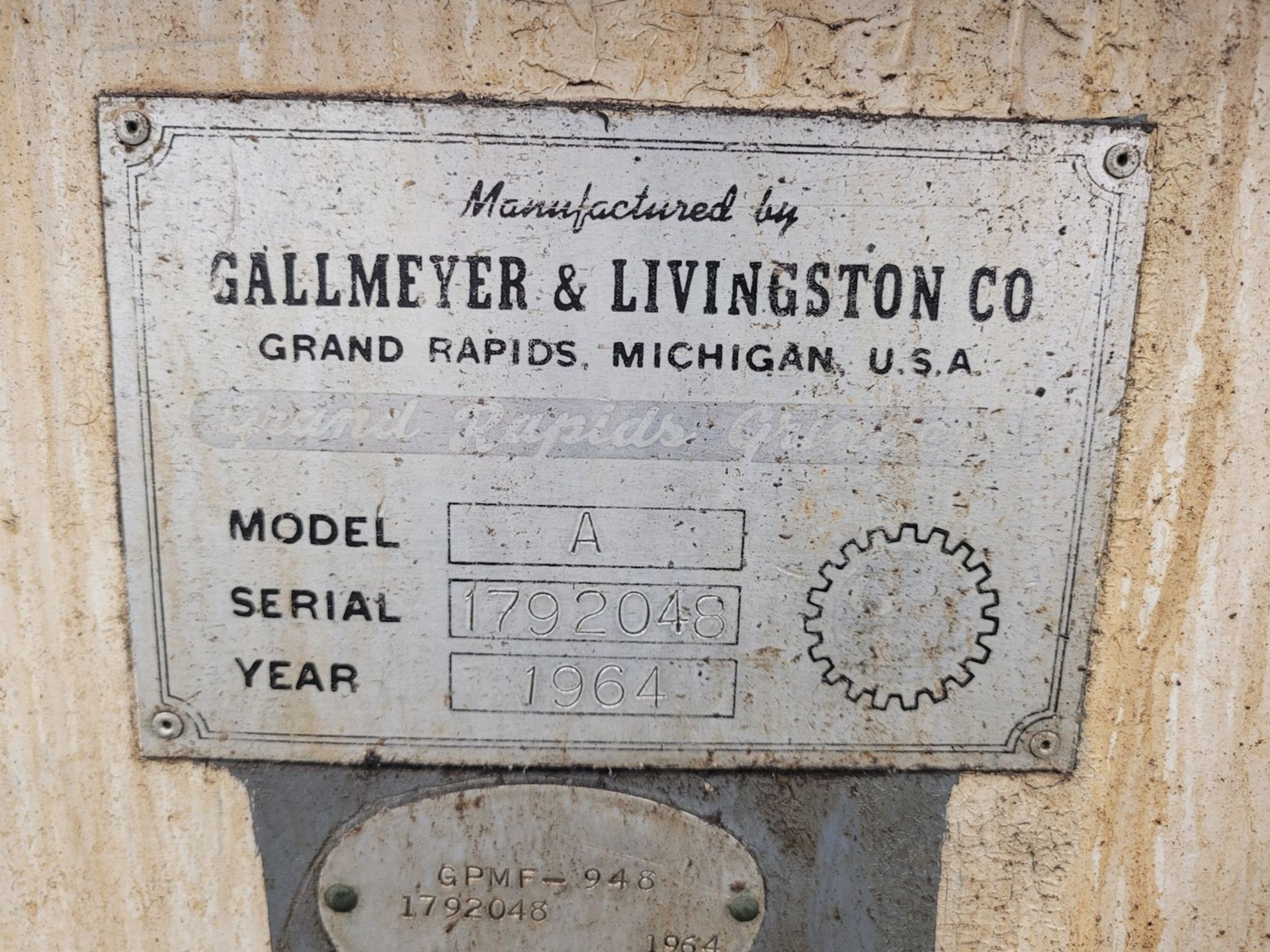 Gallmeyer & Livingston Model A Horizontal Surface Grinder - Image 7 of 7