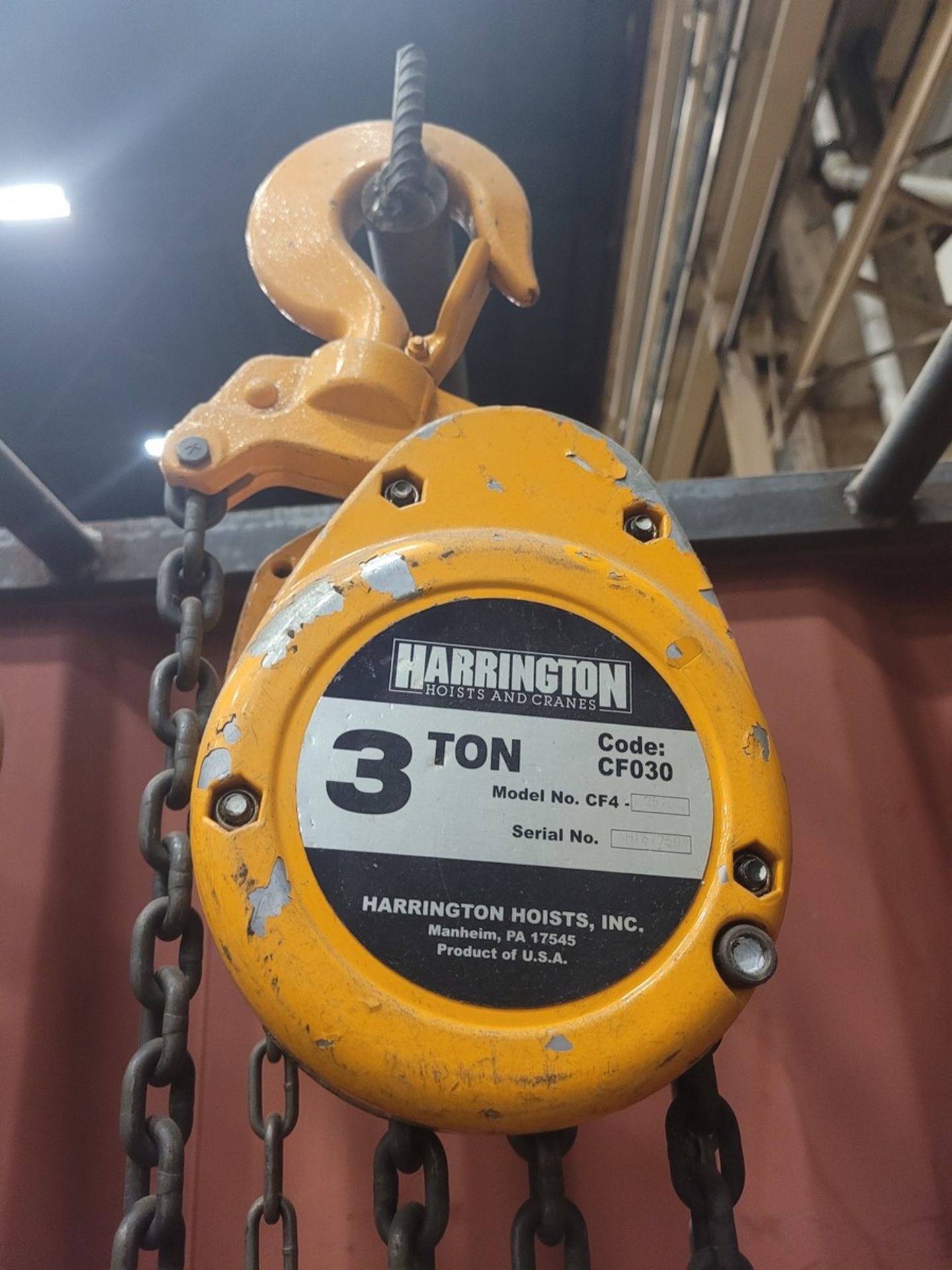 Harrington 3-Ton Manual Chain Hoist - Image 2 of 2