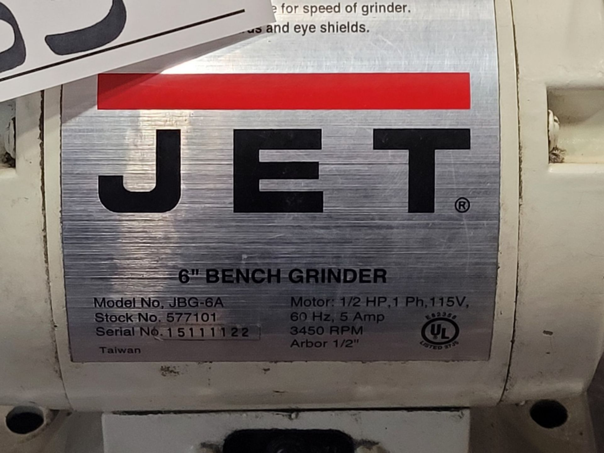 Jet Model JBG-6A 6" Bench Grinder - Image 2 of 2