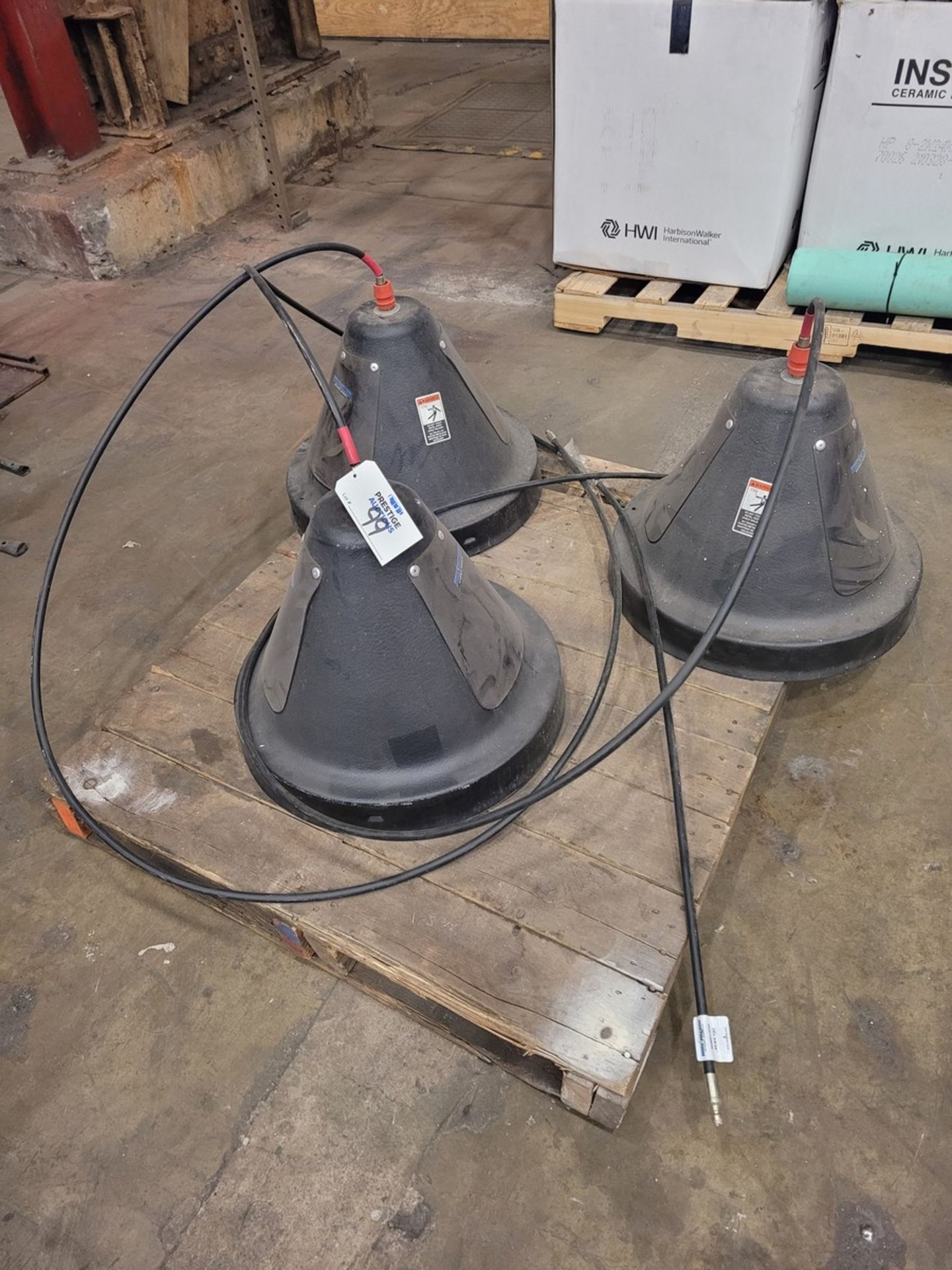 (3) Wire Wizard Round Drum Hoods with Direct Pull Kits