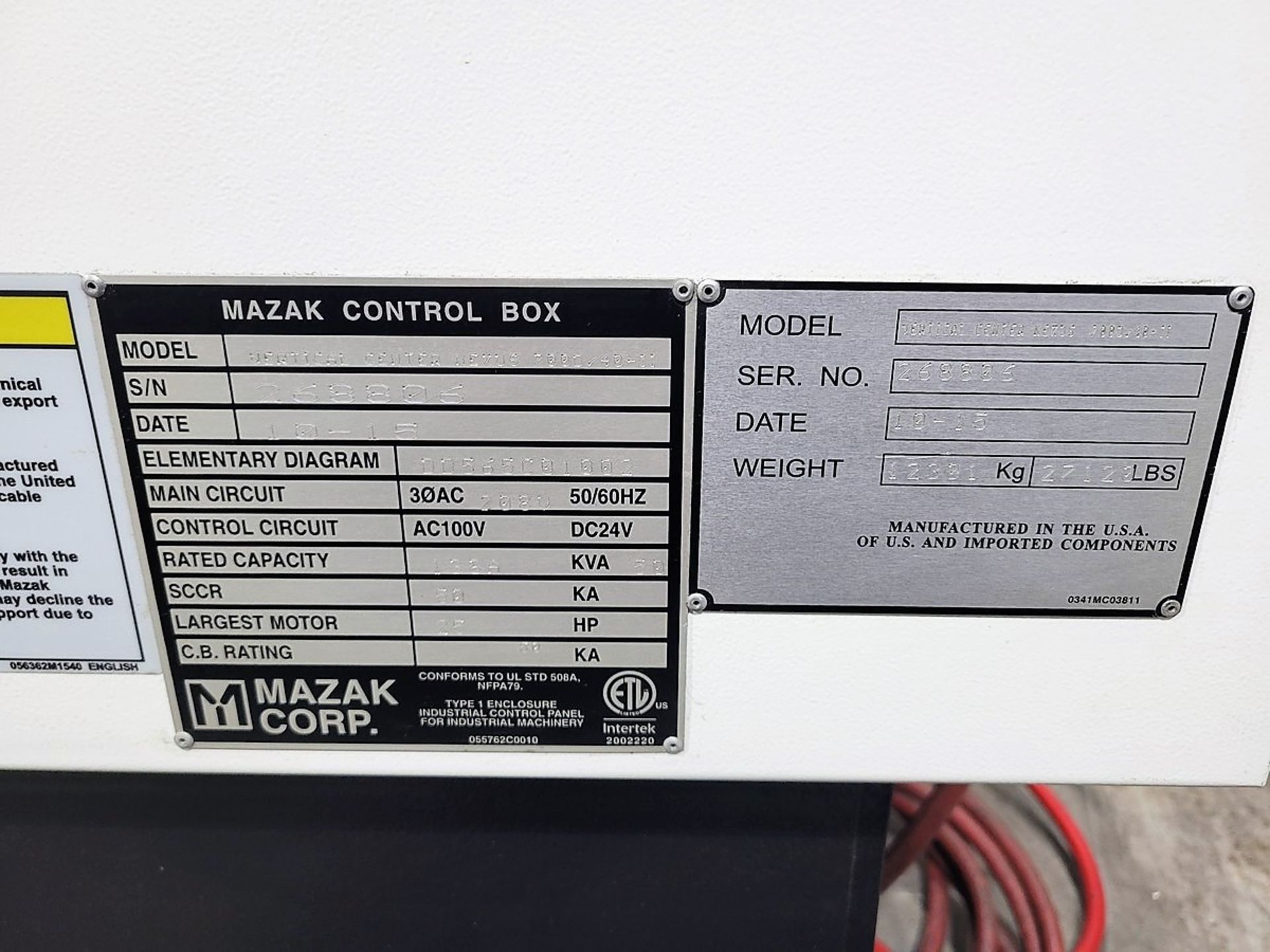 Mazak Nexus VCN-700D/40-II CNC Vertical Machining Center - Image 13 of 13