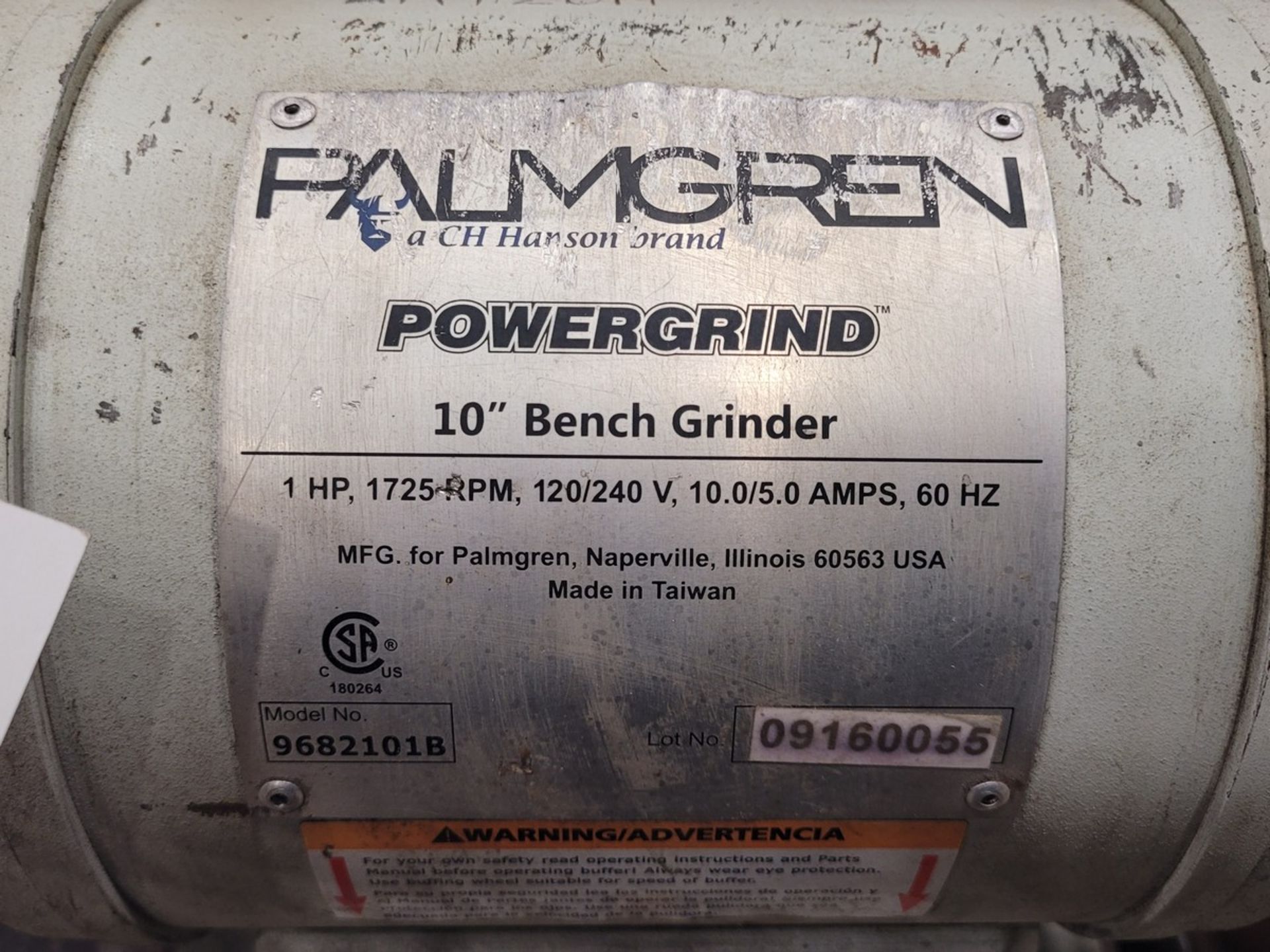 Palmgren Model 9682101B 10" Bench Grinder - Image 3 of 5