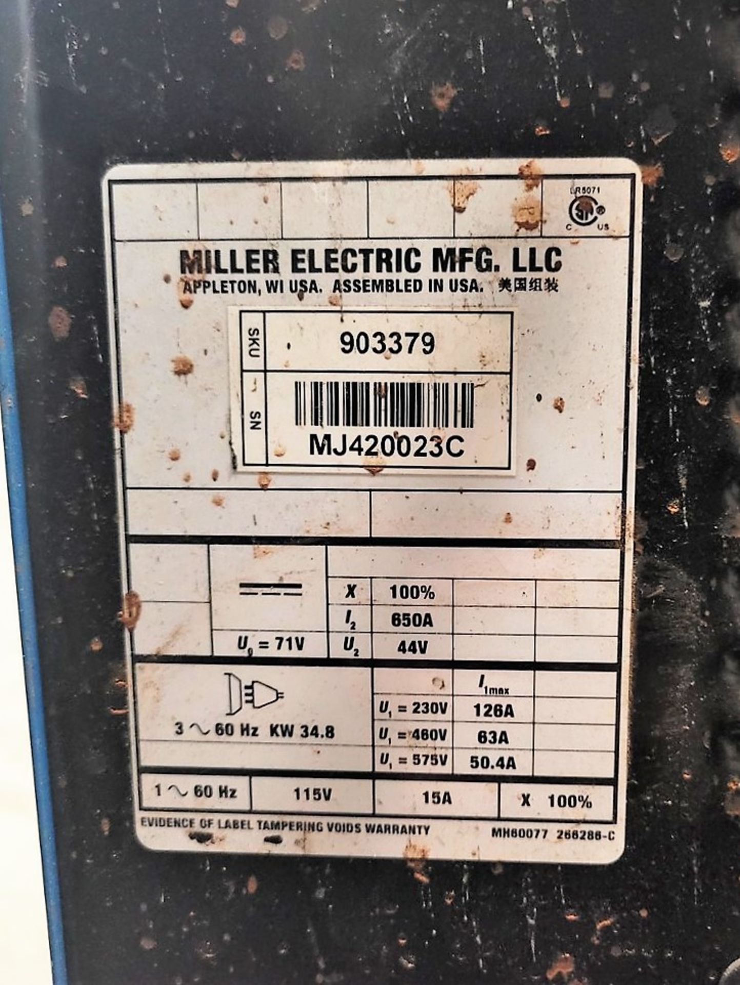 Miller Electric Dimension 652 CC/CV DC Welding Power Source - Image 5 of 7