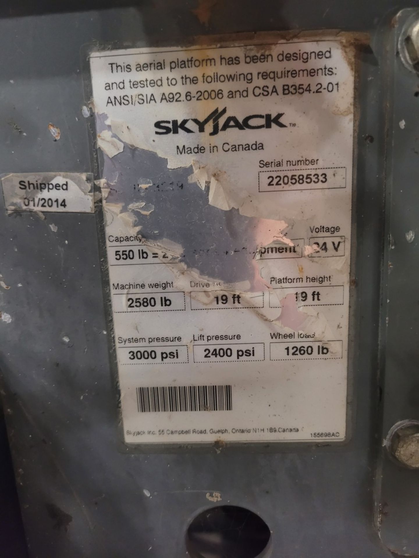 Skyjack SJIII 3219 Electric Scissor Lift - Image 9 of 10