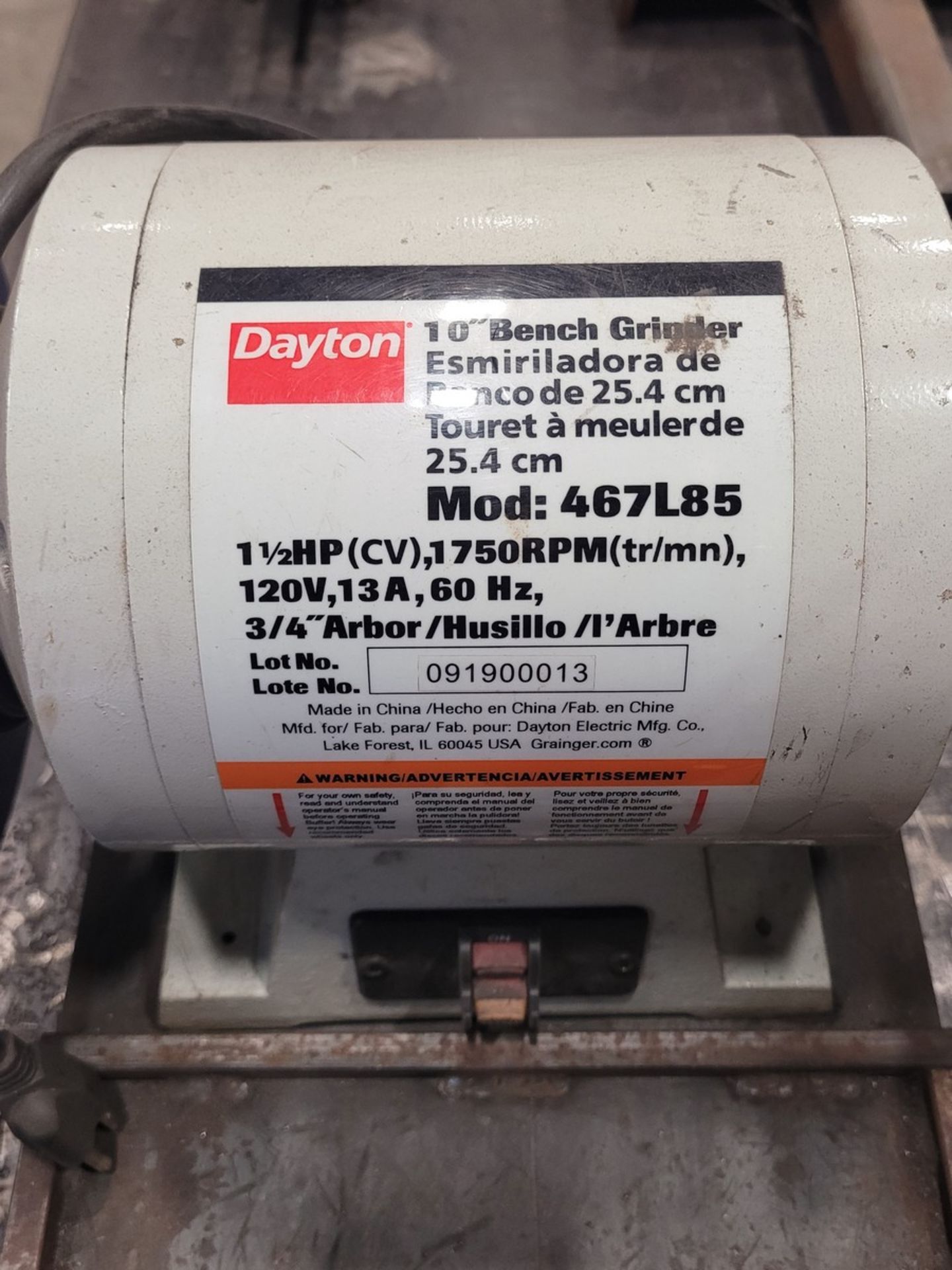 Dayton Model 467L85 10" Bench Grinder - Image 2 of 2