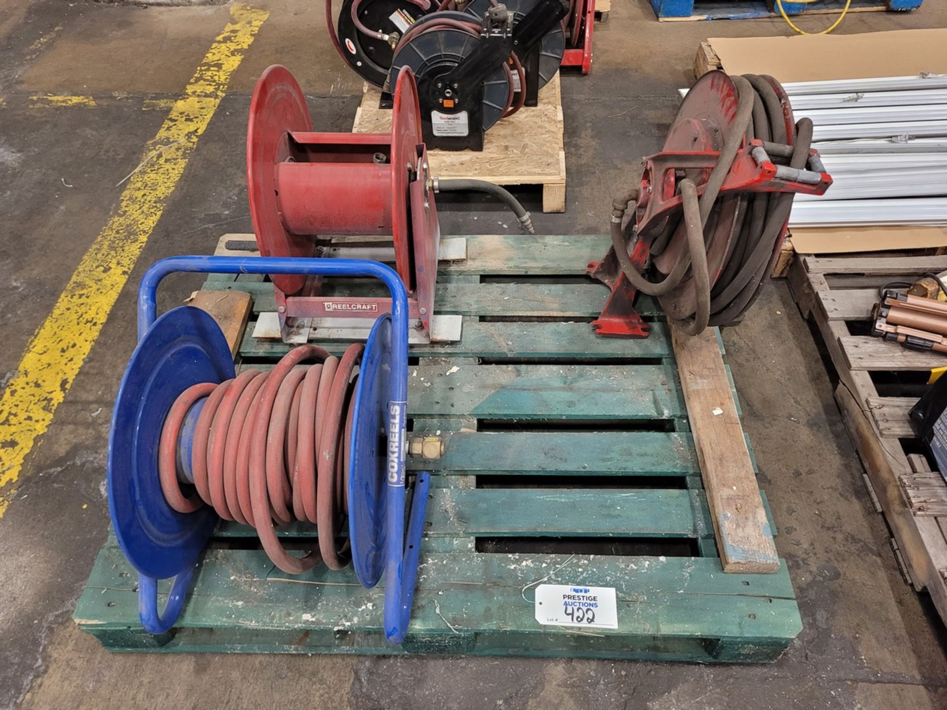 (3) Retractable Pneumatic Hose Reels