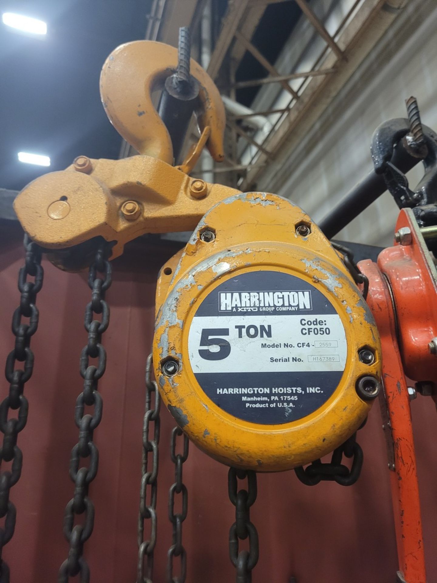Harrington 5-Ton Manual Chain Hoist - Image 2 of 2