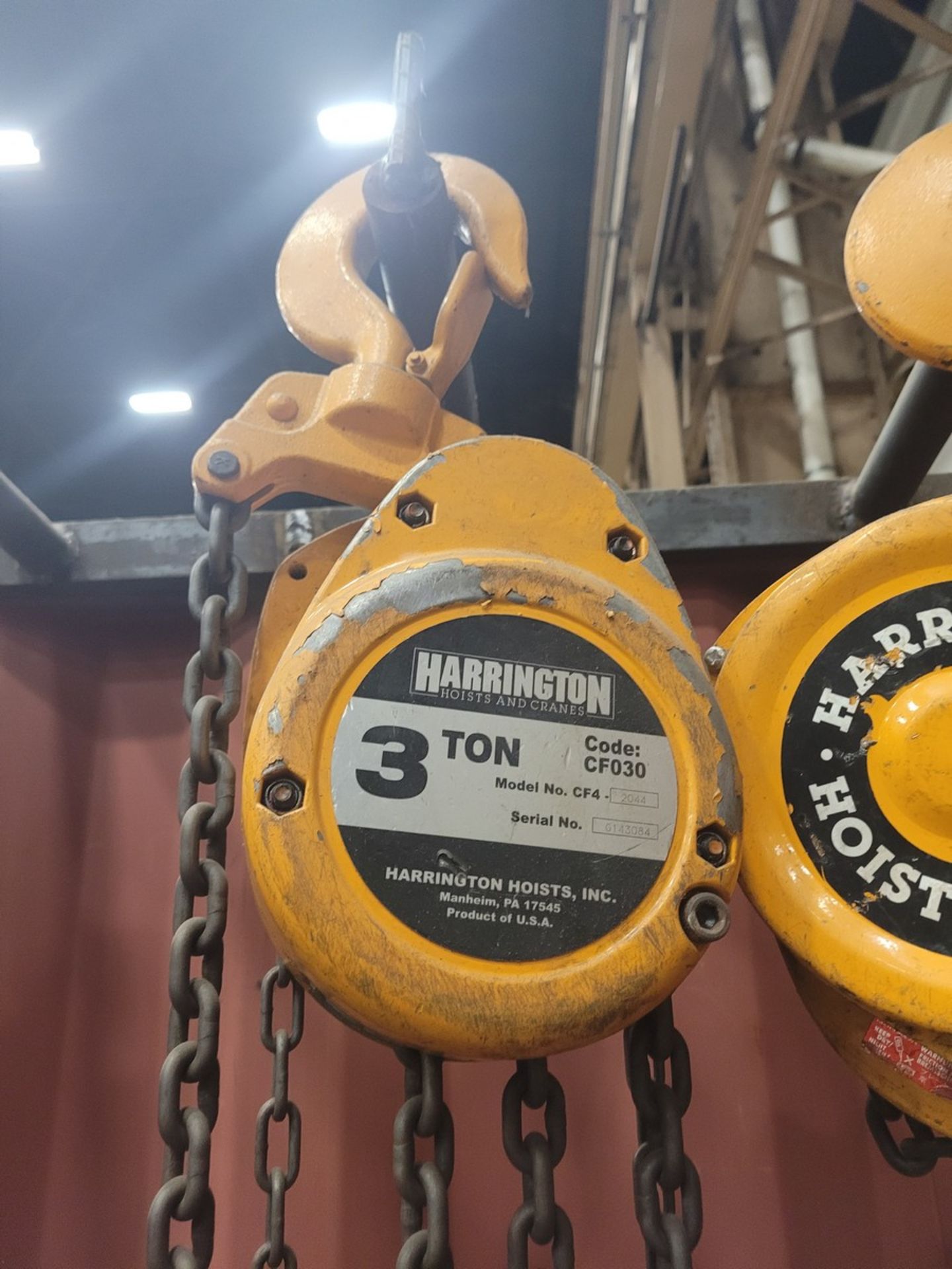 Harrington 3-Ton Manual Chain Hoist - Image 2 of 2