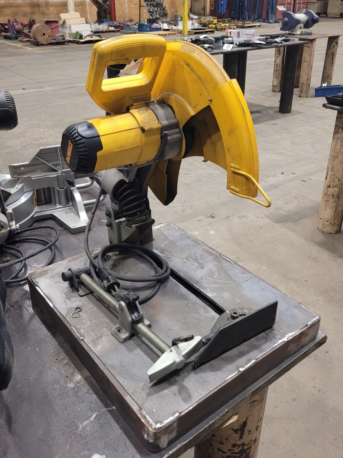 DeWalt D28715 14" Chop Saw with Shop Made Steel Frame - Image 2 of 3