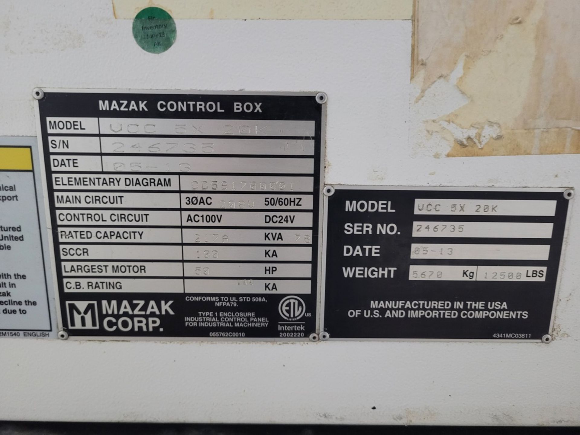 Mazak VCC-5X 20K 5-Axis CNC Vertical Machining Center - Image 10 of 10