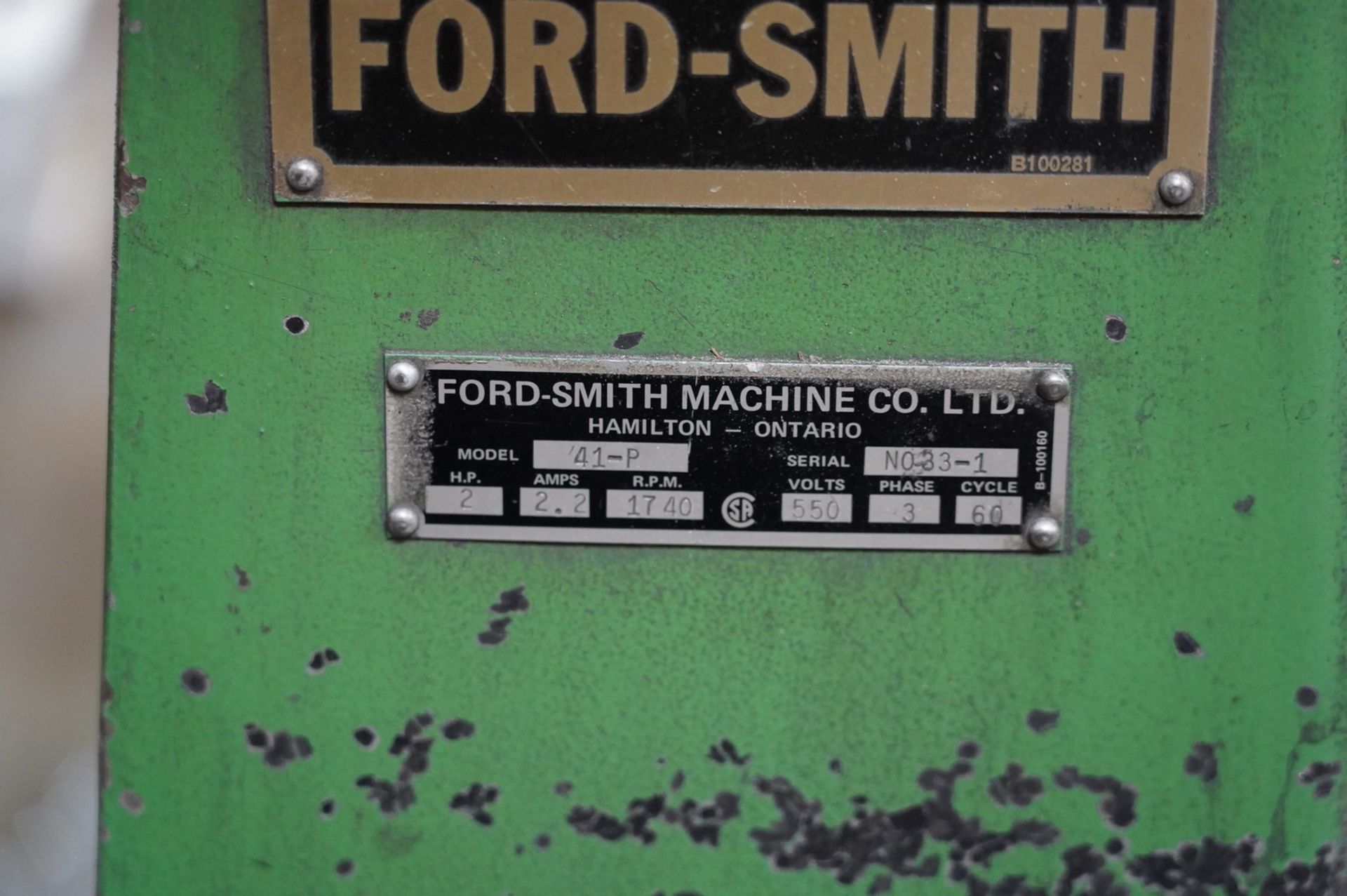 Ford Smith 41-P Double End Pedestal Grinder - Image 3 of 3