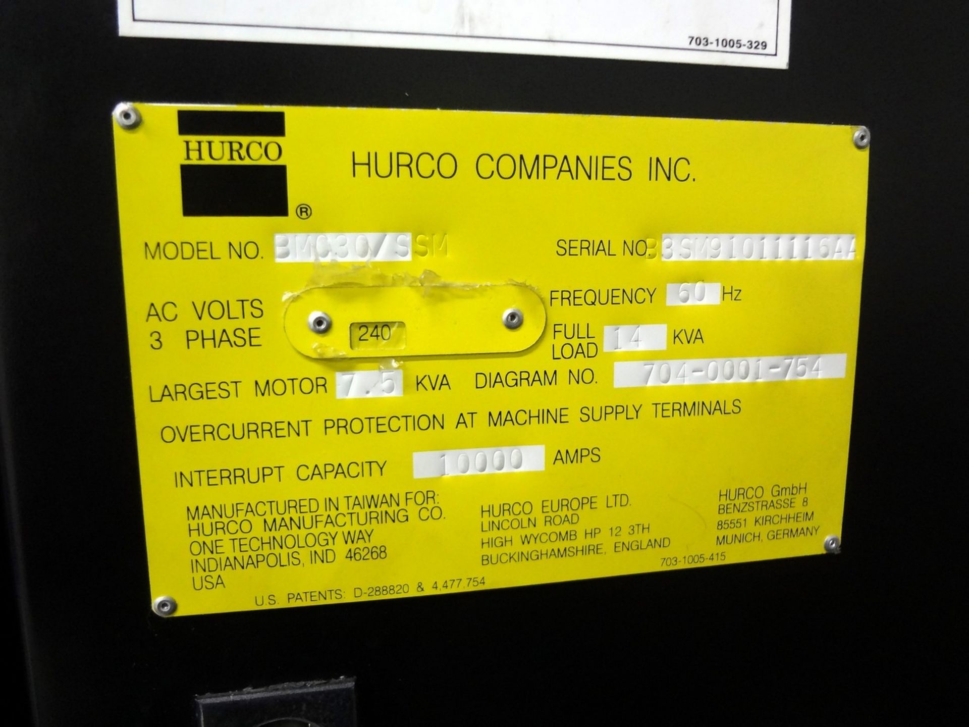 Hurco BMC-30/SSM CNC Vertical Machining Center - Image 12 of 13