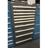 10-Drawer Vidmar Tool Storage Cabinet & Contents - Assorted, Screws, Misc.