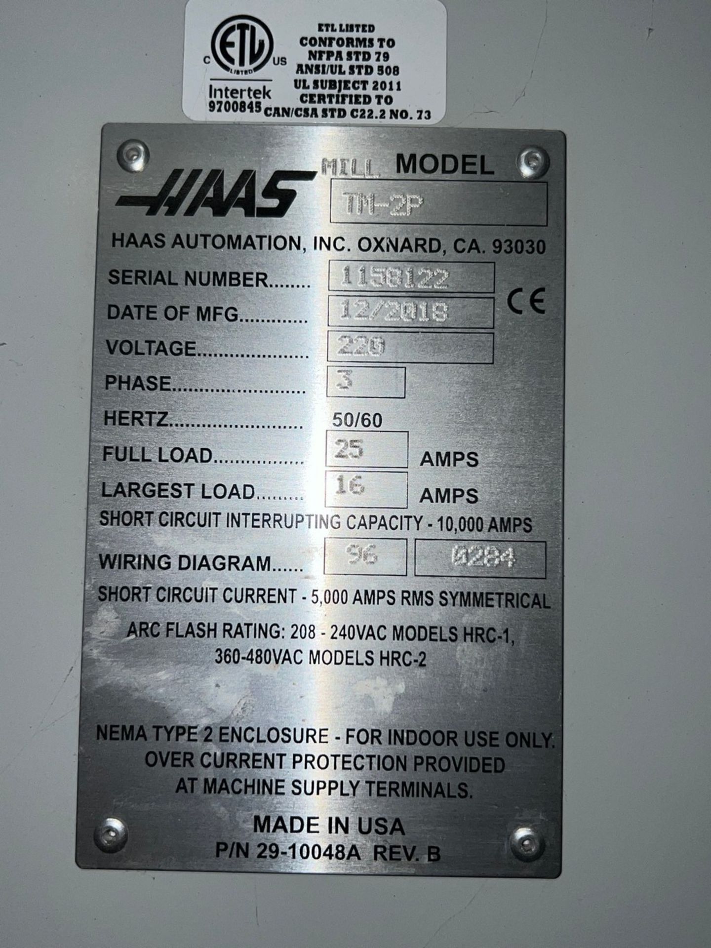 2018 Haas TM-2P CNC Vertical Mill - Image 15 of 16
