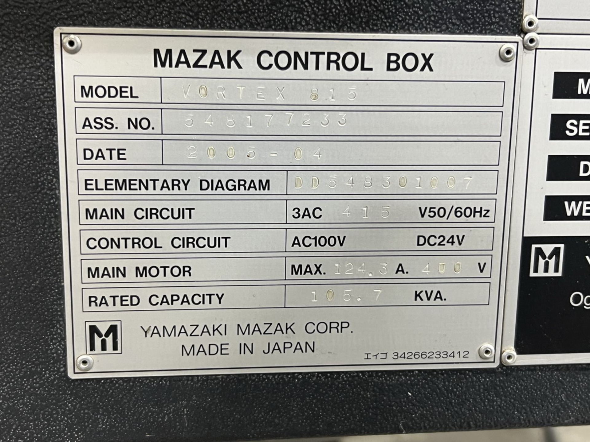 Mazak Vortex 815/120 CNC Vertical Machining Center - Image 25 of 27